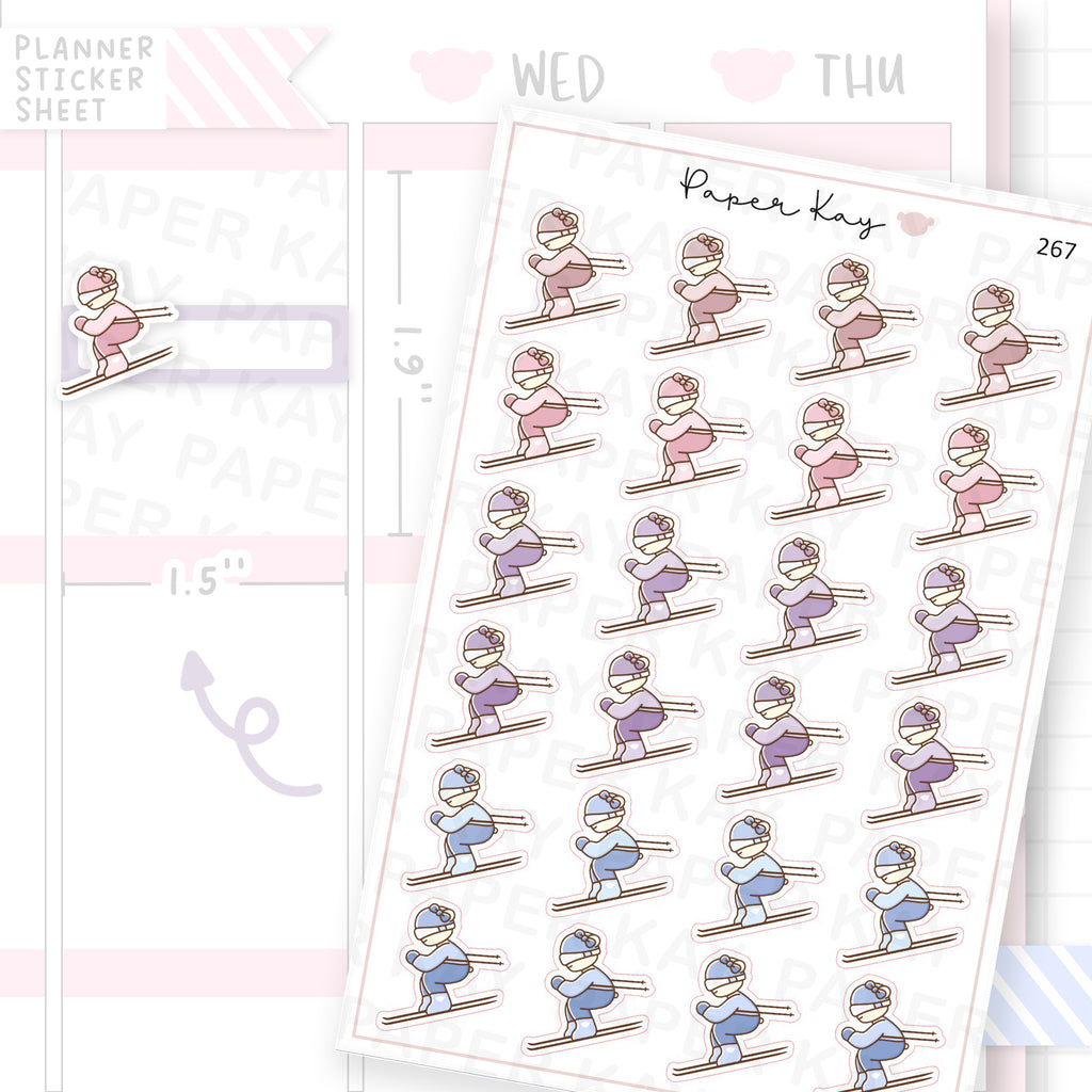 Downhill Skiing Sticker Sheet