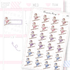 Downhill Skiing Sticker Sheet