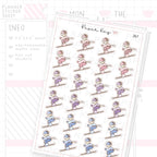 Downhill Skiing Sticker Sheet