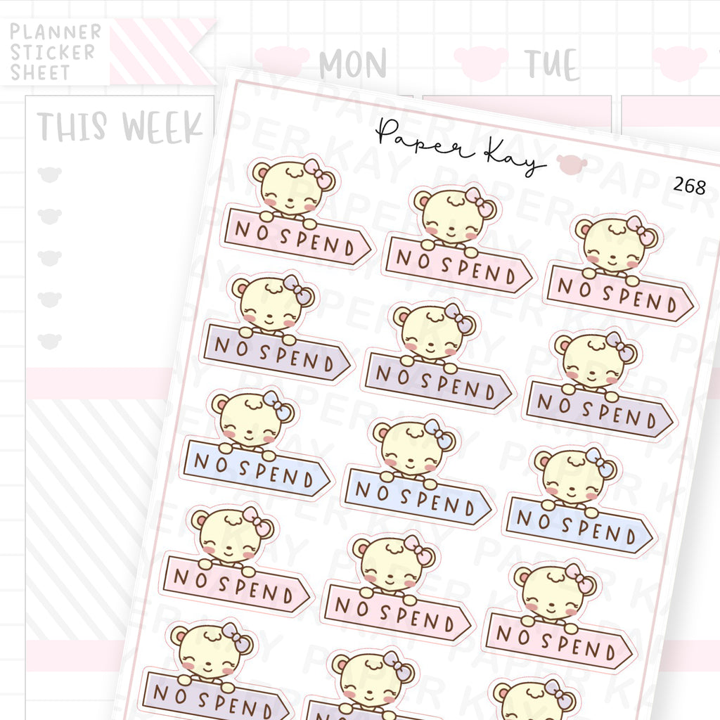 No Spend Sticker Sheet