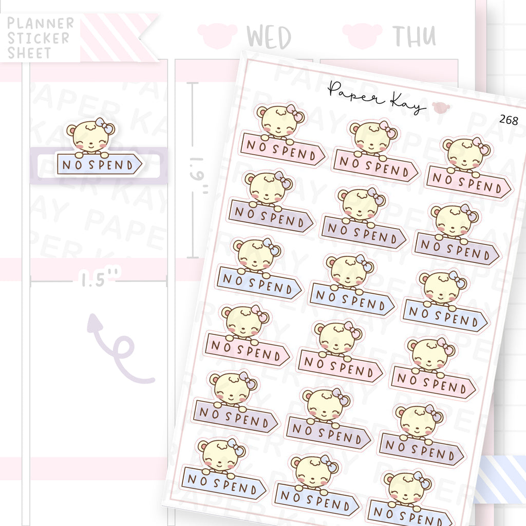 No Spend Sticker Sheet