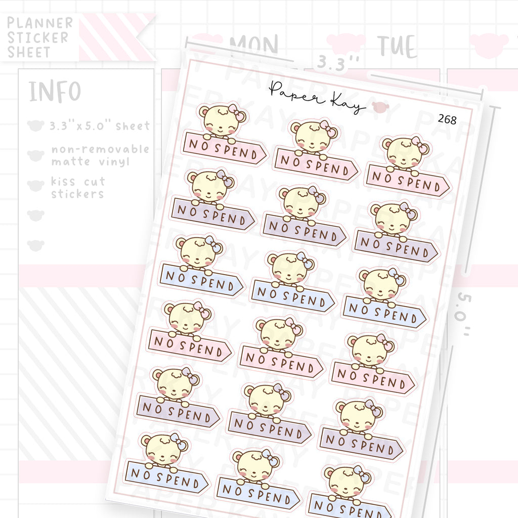 No Spend Sticker Sheet