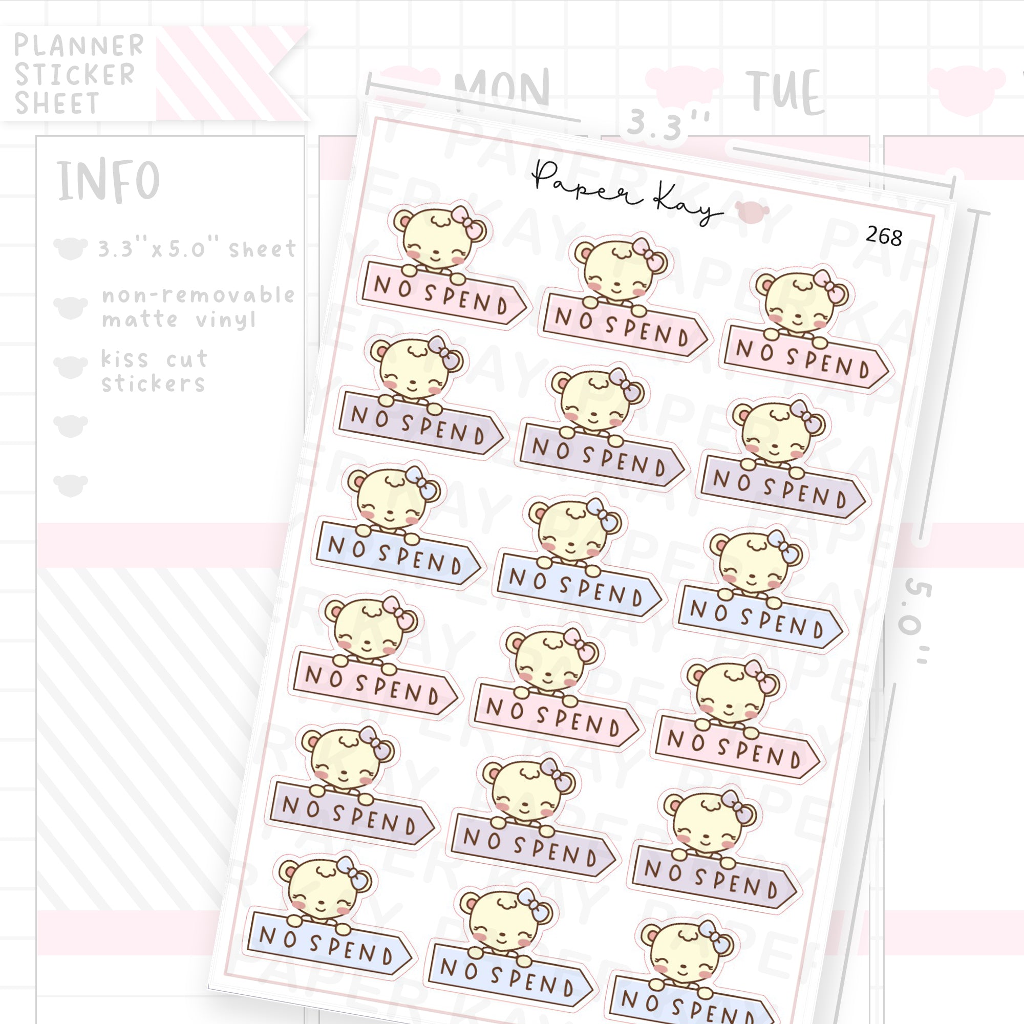 No Spend Sticker Sheet
