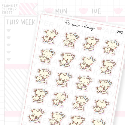 Mama Bear and Cubs Sticker Sheet