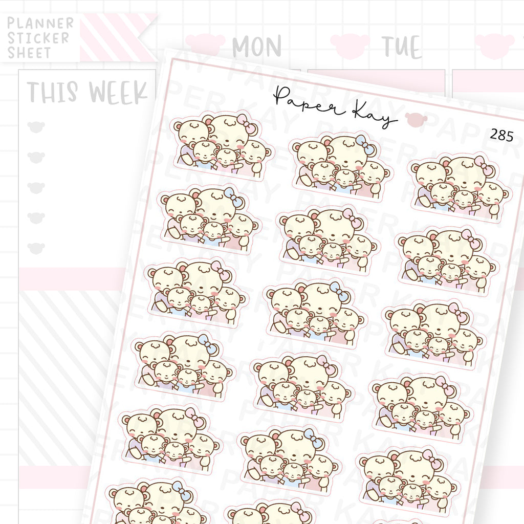 Mama Bear and Cubs Sticker Sheet