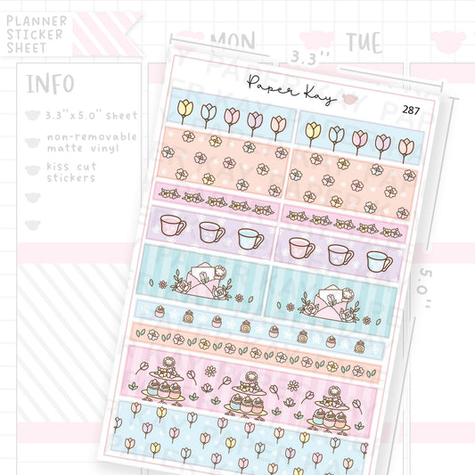 Spring Bunny Washi Strip Sticker Sheet