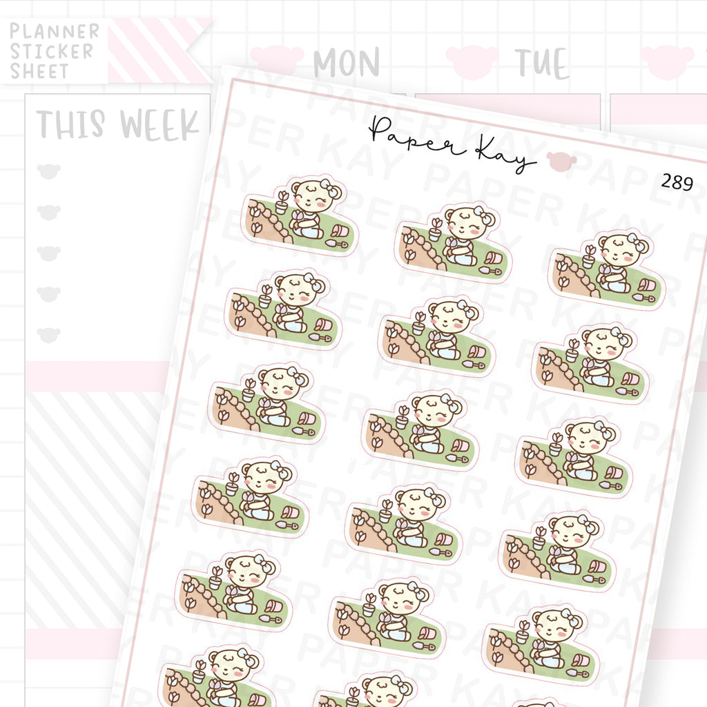 Planting Flowers/Gardening/Flower Bed Sticker Sheet