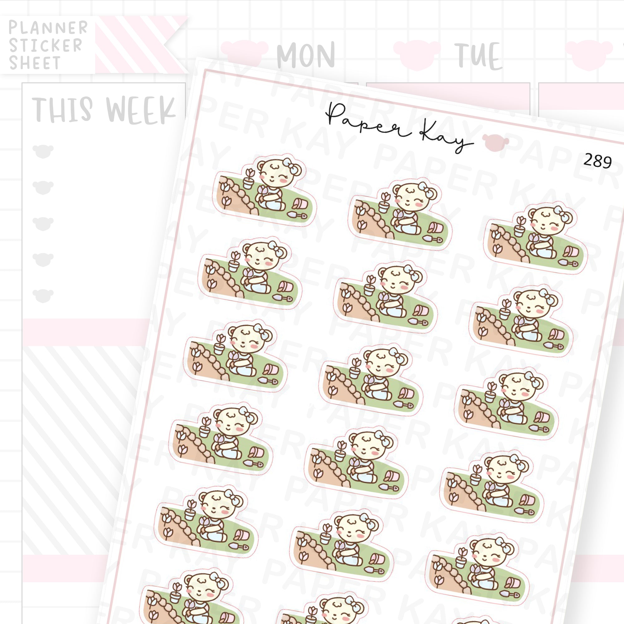 Planting Flowers/Gardening/Flower Bed Sticker Sheet