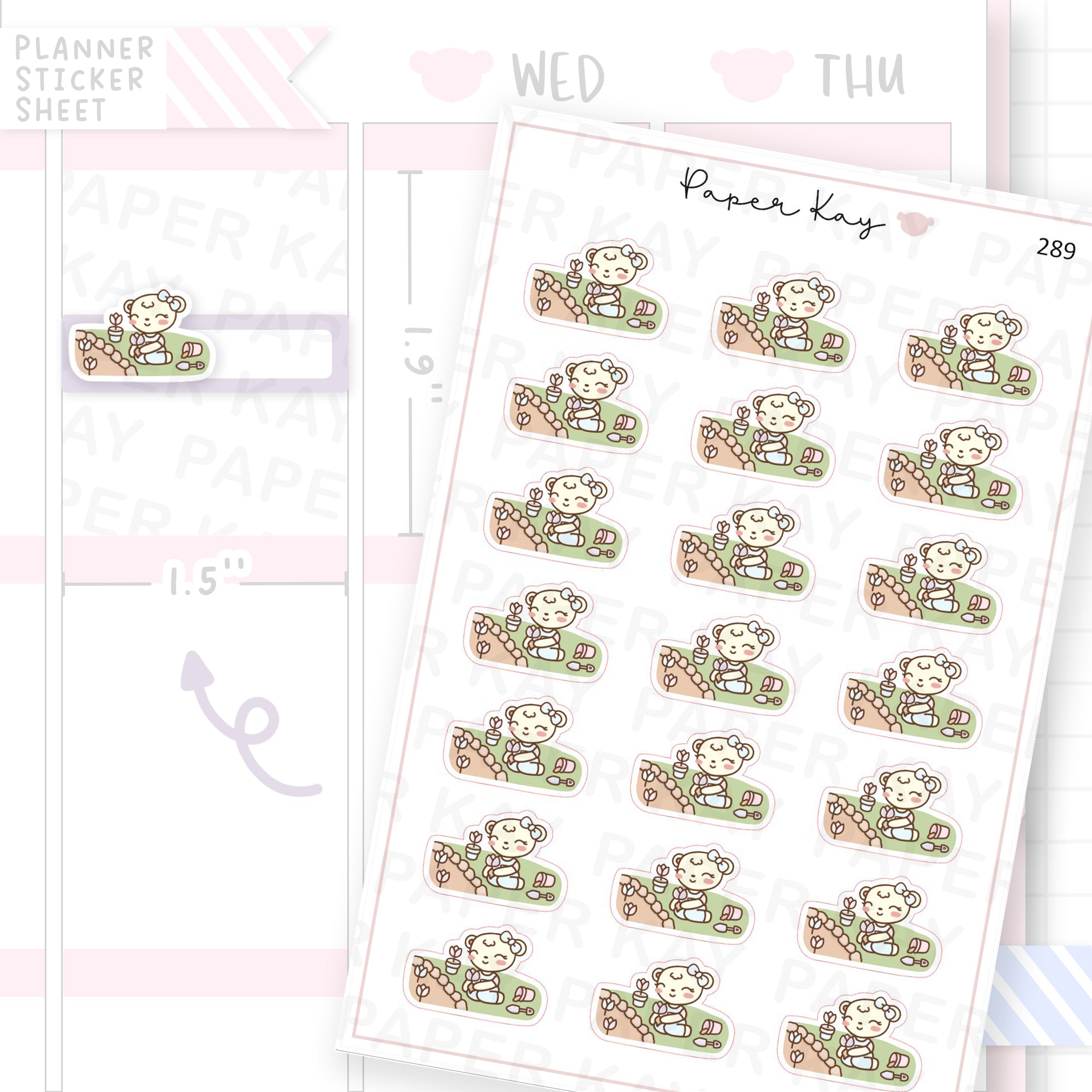 Planting Flowers/Gardening/Flower Bed Sticker Sheet