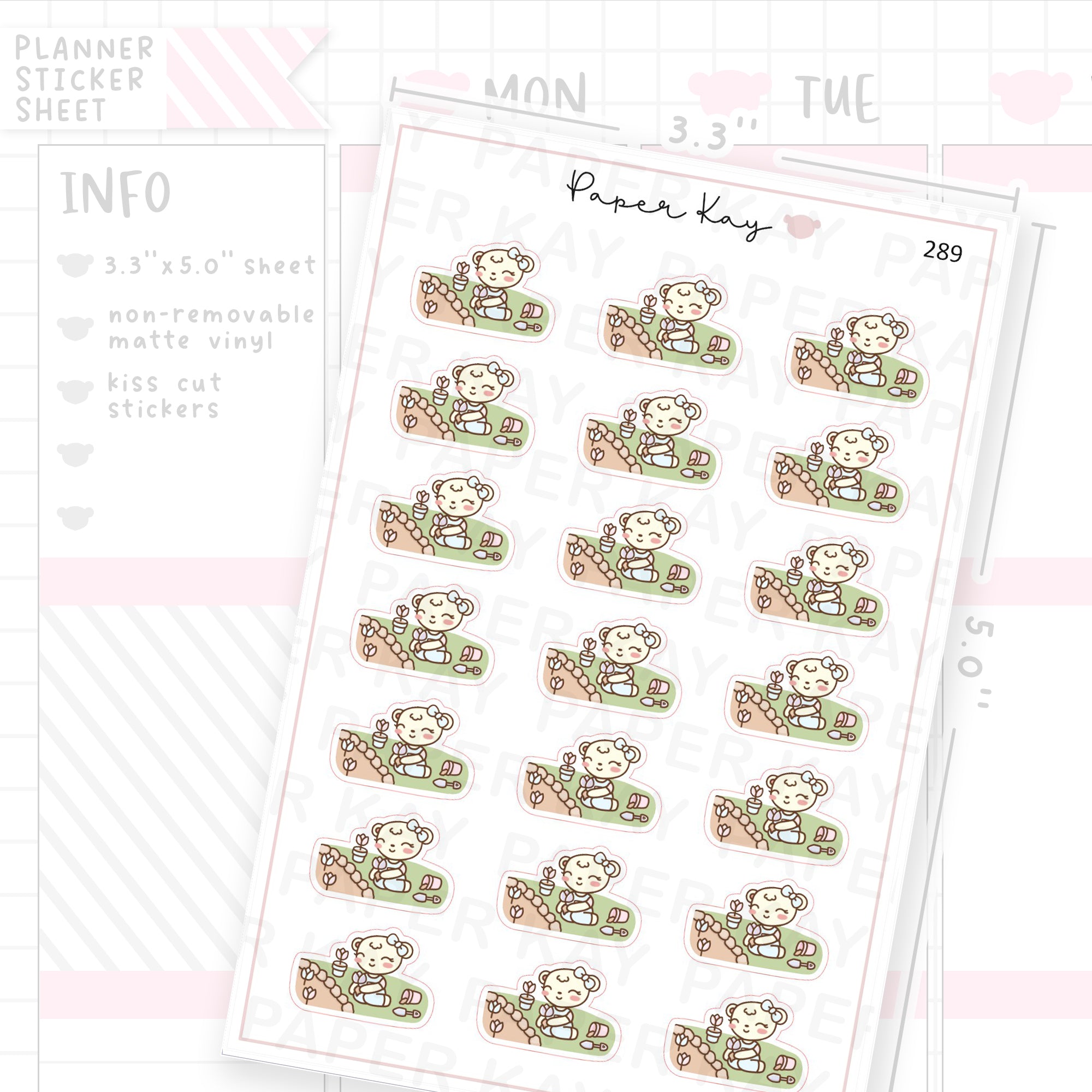 Planting Flowers/Gardening/Flower Bed Sticker Sheet