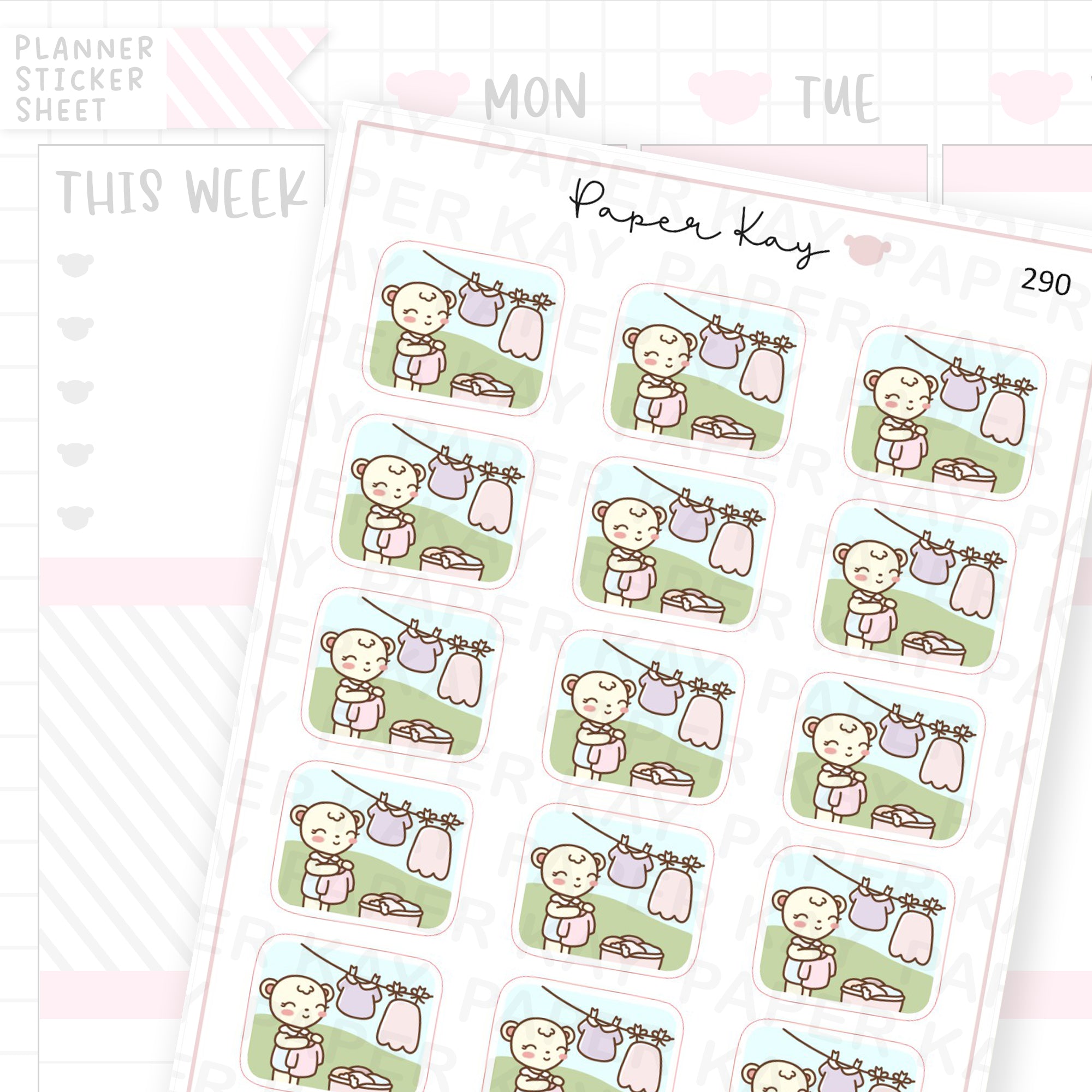 Washing Line/Laundry Sticker Sheet
