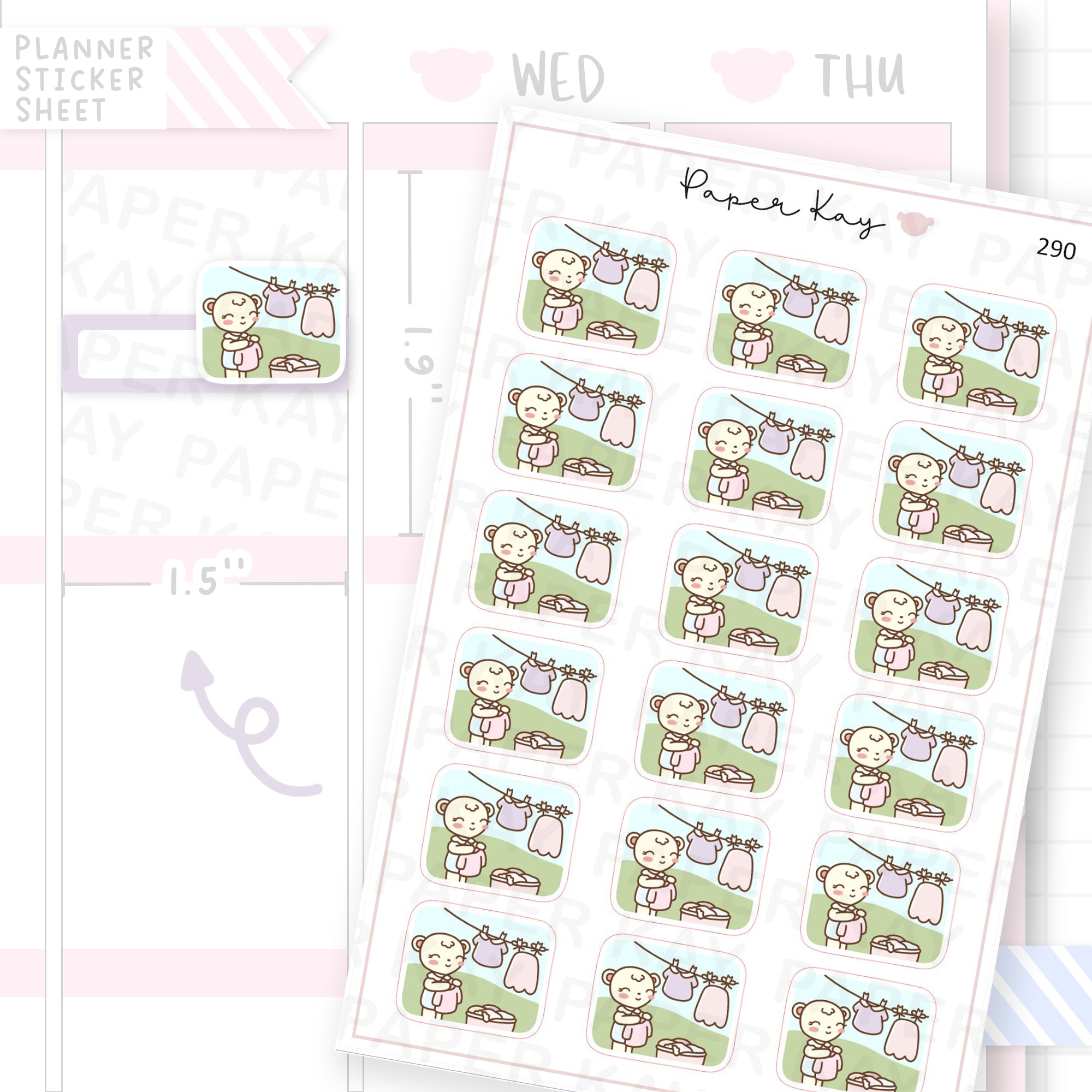 Washing Line/Laundry Sticker Sheet