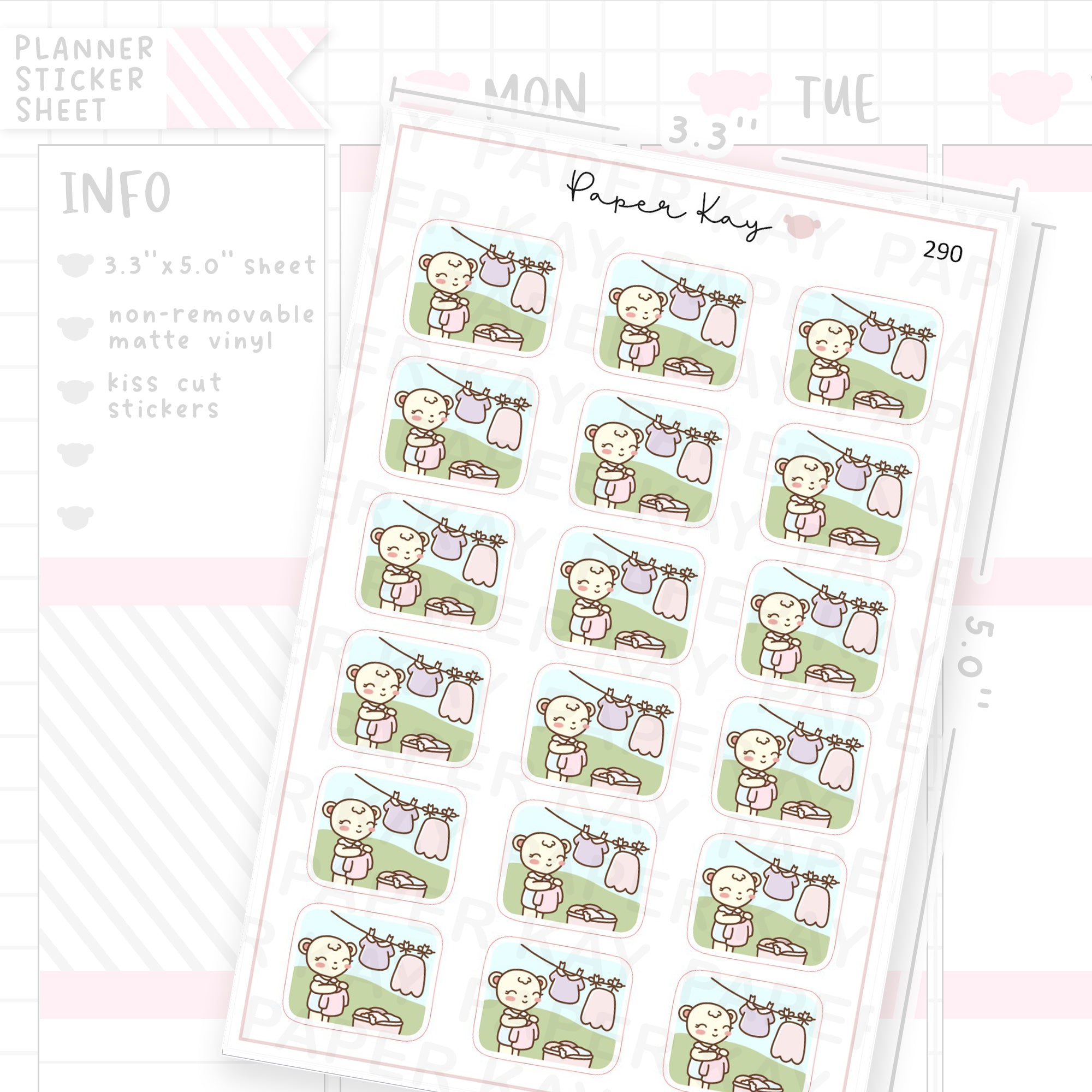 Washing Line/Laundry Sticker Sheet