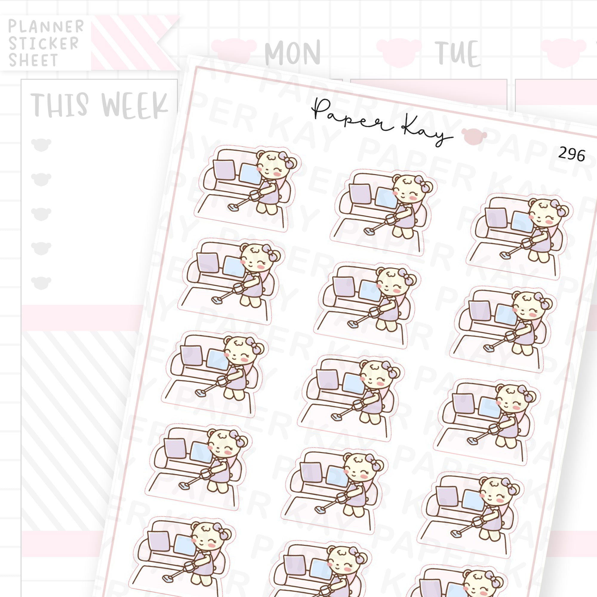 Vacuuming Sticker Sheet
