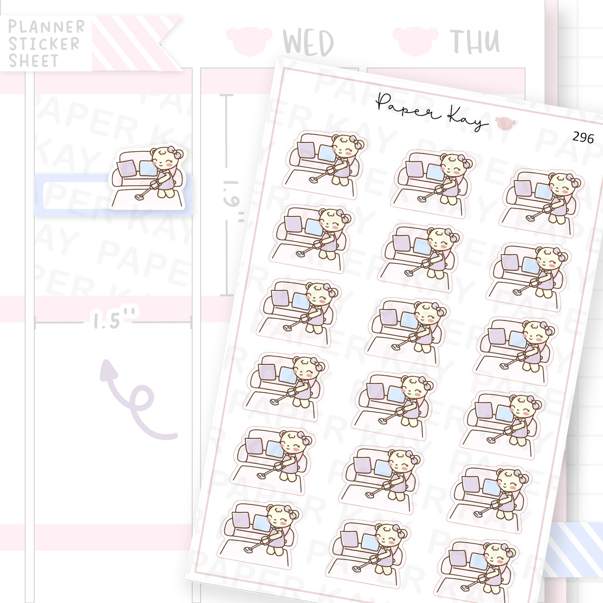 Vacuuming Sticker Sheet