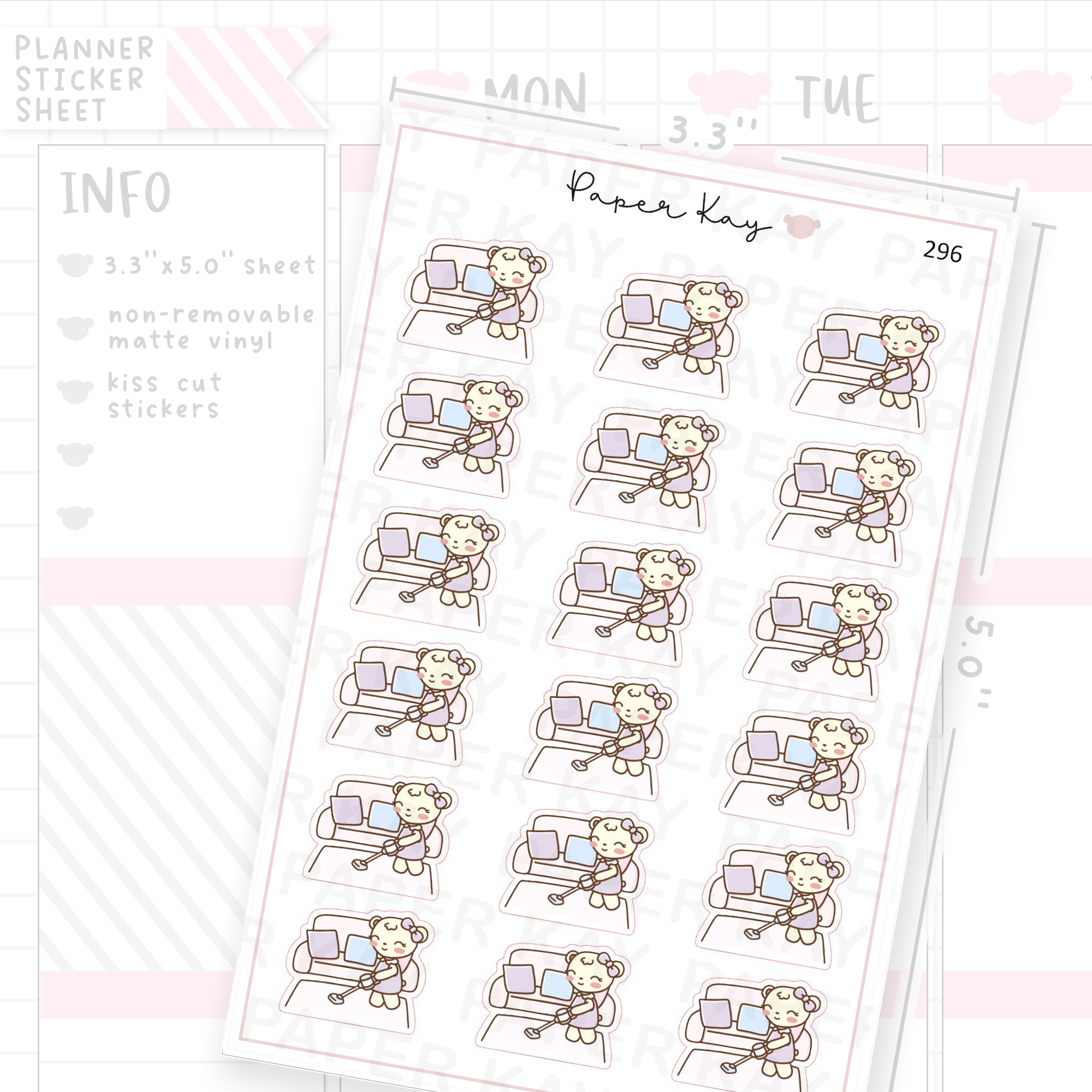 Vacuuming Sticker Sheet