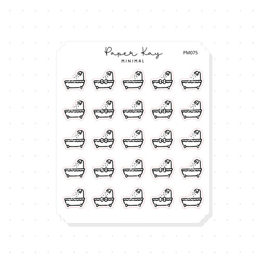 (PM075) Shower - Tiny Minimal Icon Stickers