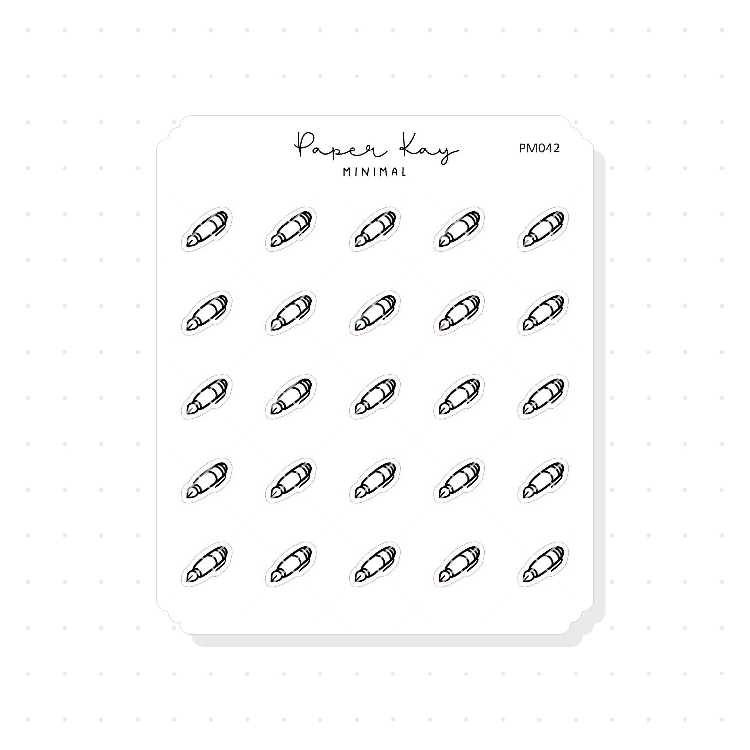 (PM042) Fountain Pen / Writing - Tiny Minimal Icon Stickers