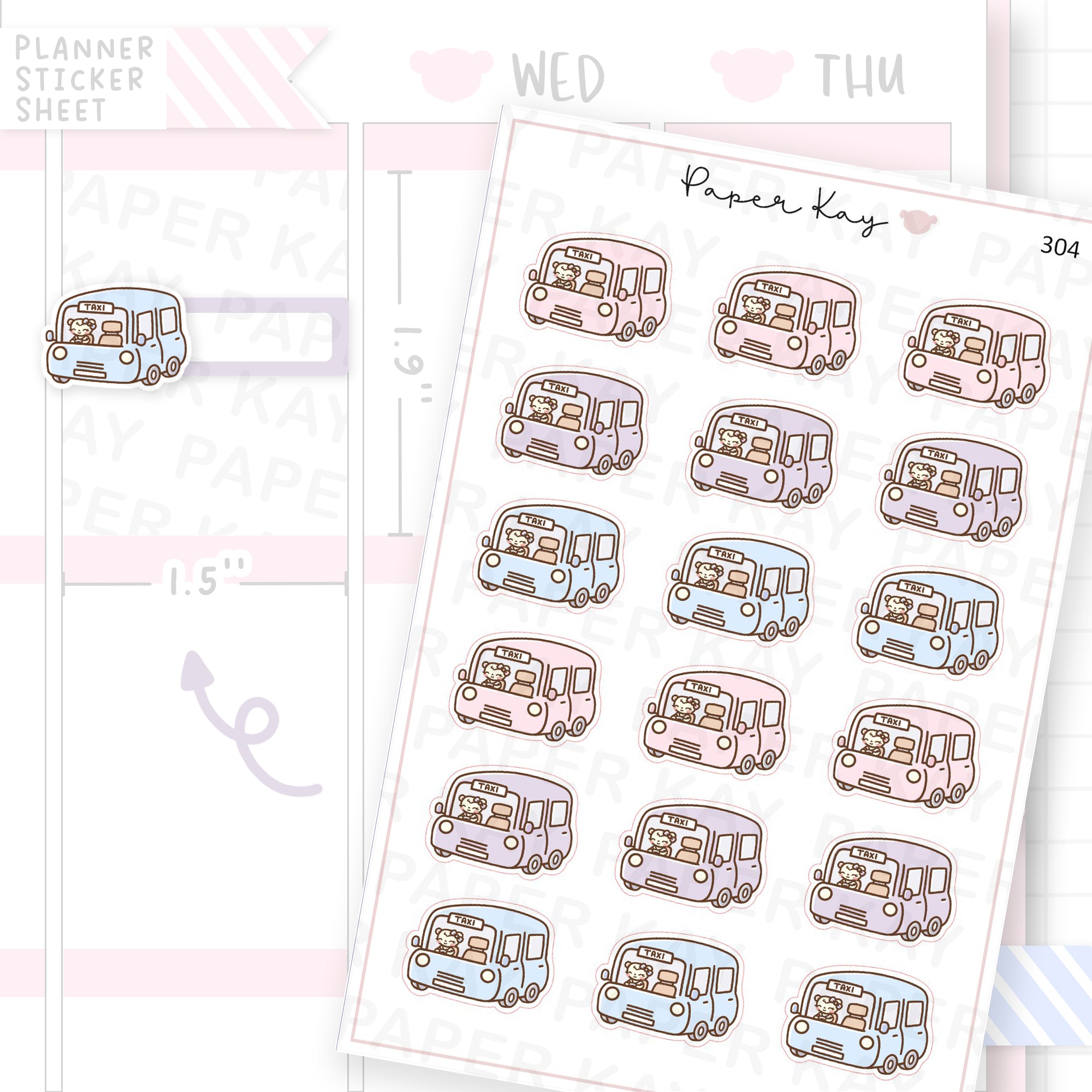 Taxi Sticker Sheet