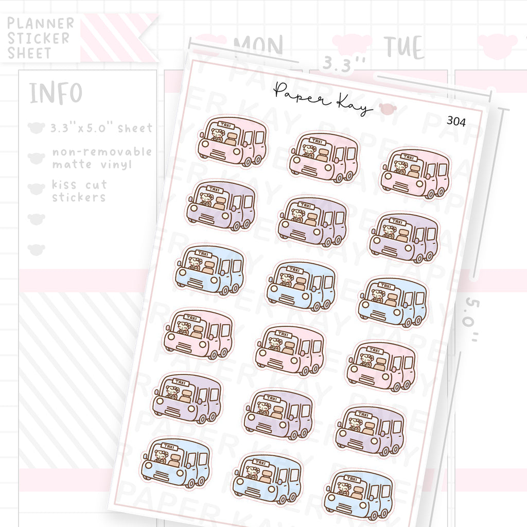 Taxi Sticker Sheet