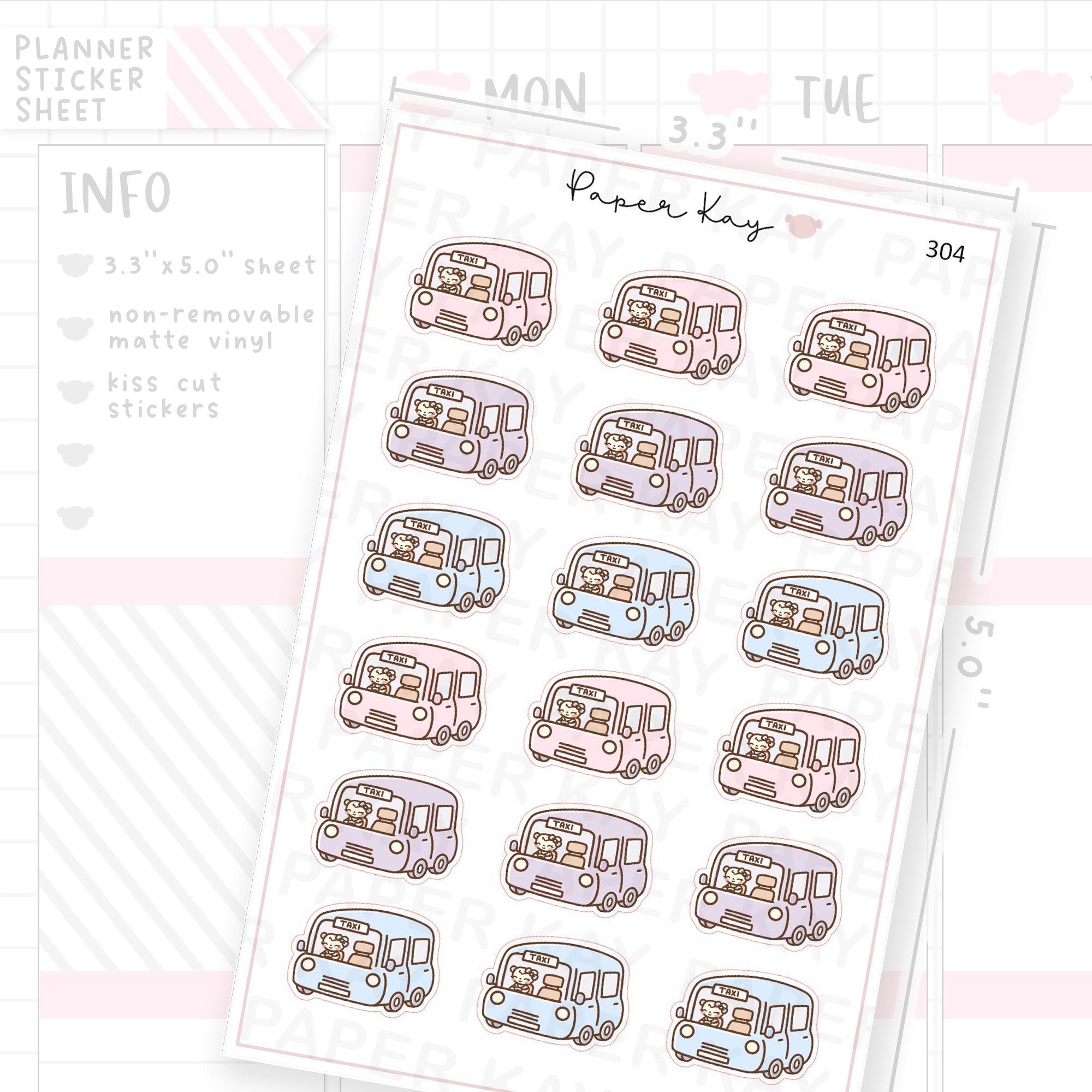Taxi Sticker Sheet