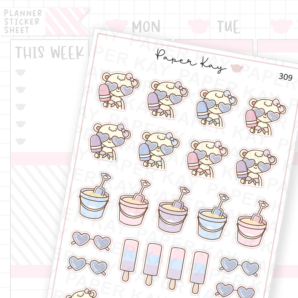 Sand Castle/Beach Sticker Sheet