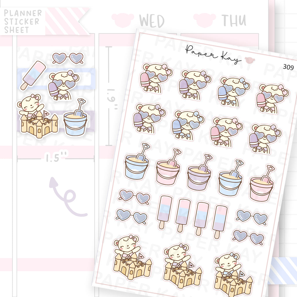 Sand Castle/Beach Sticker Sheet