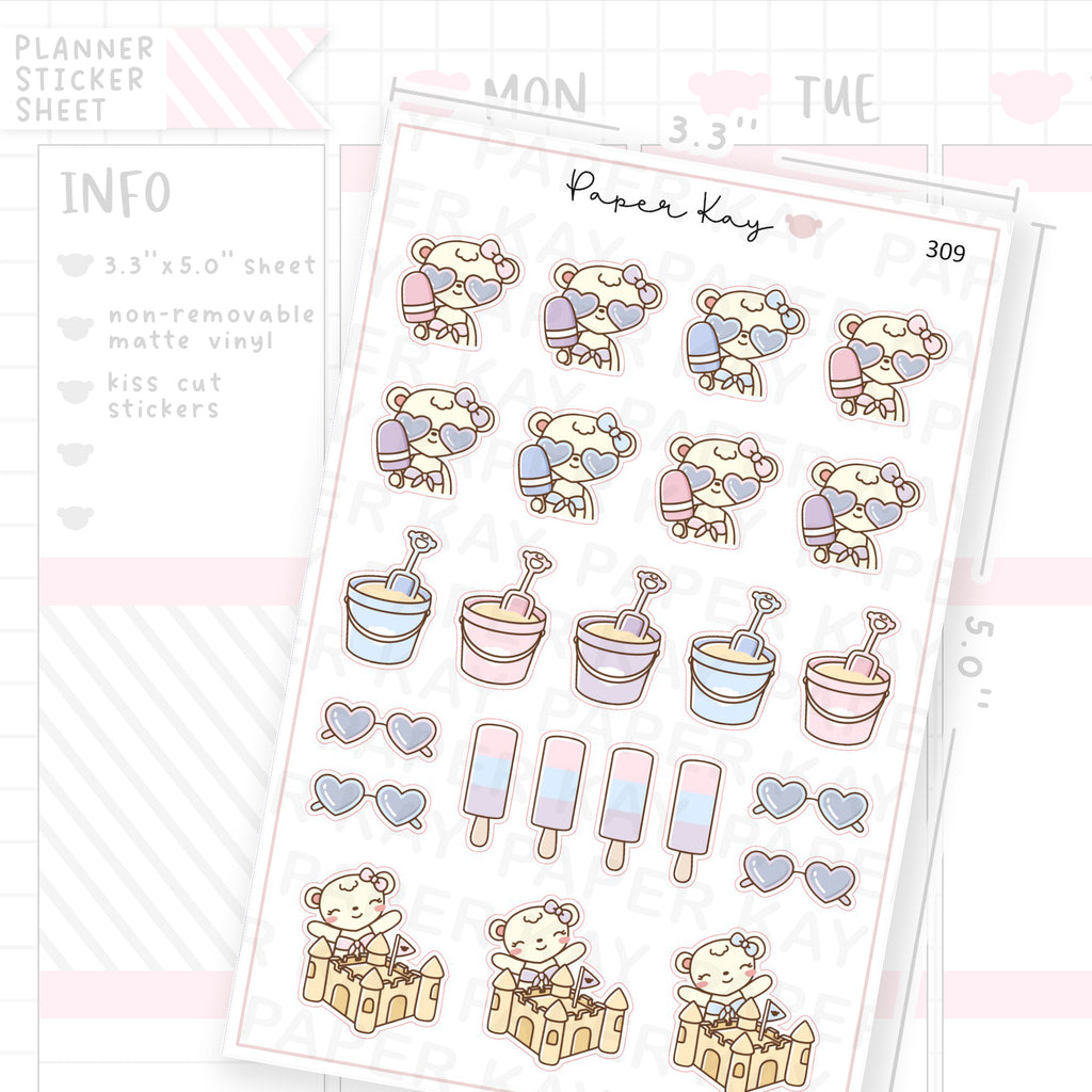 Sand Castle/Beach Sticker Sheet