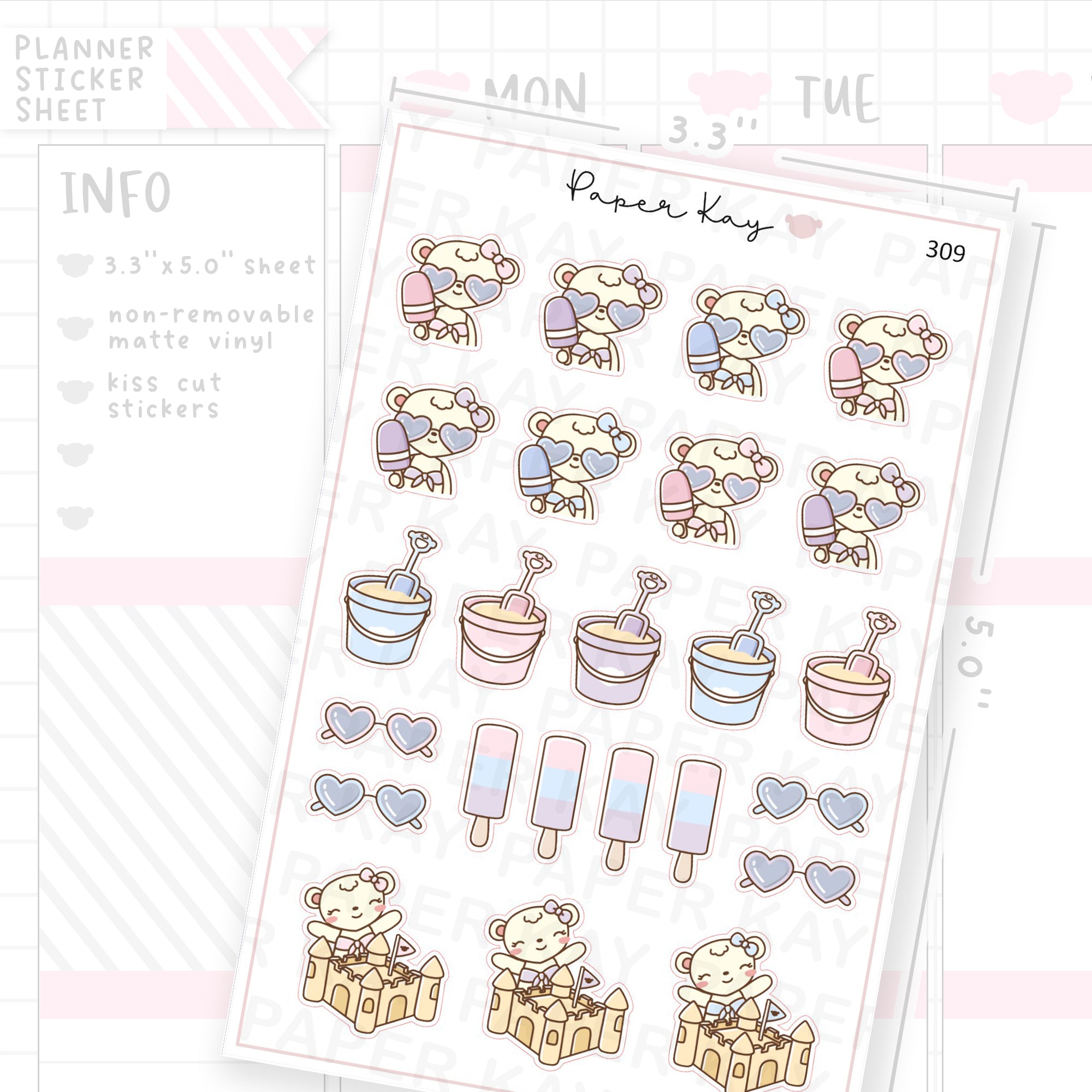 Sand Castle/Beach Sticker Sheet