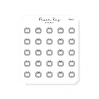 (PM017) Television / TV - Tiny Minimal Icon Stickers