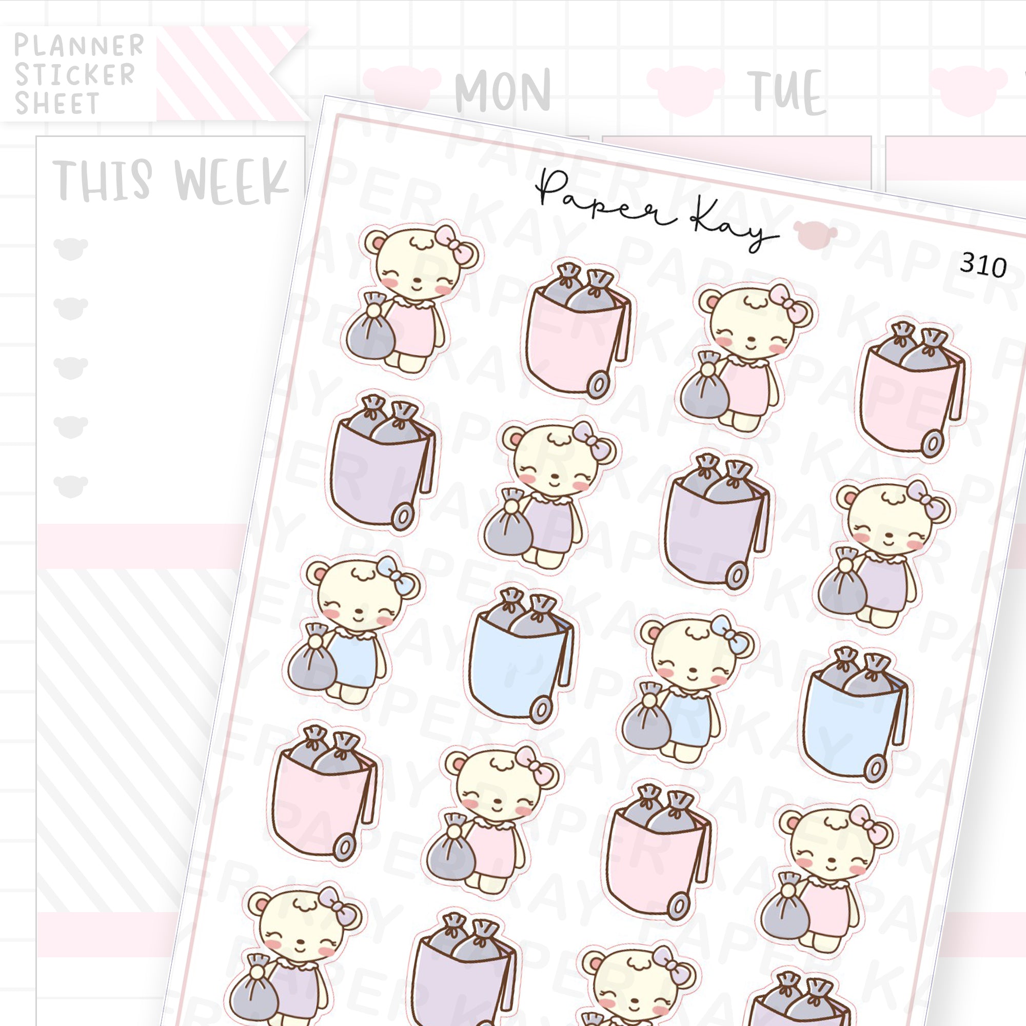Rubbish Bin Sticker Sheet