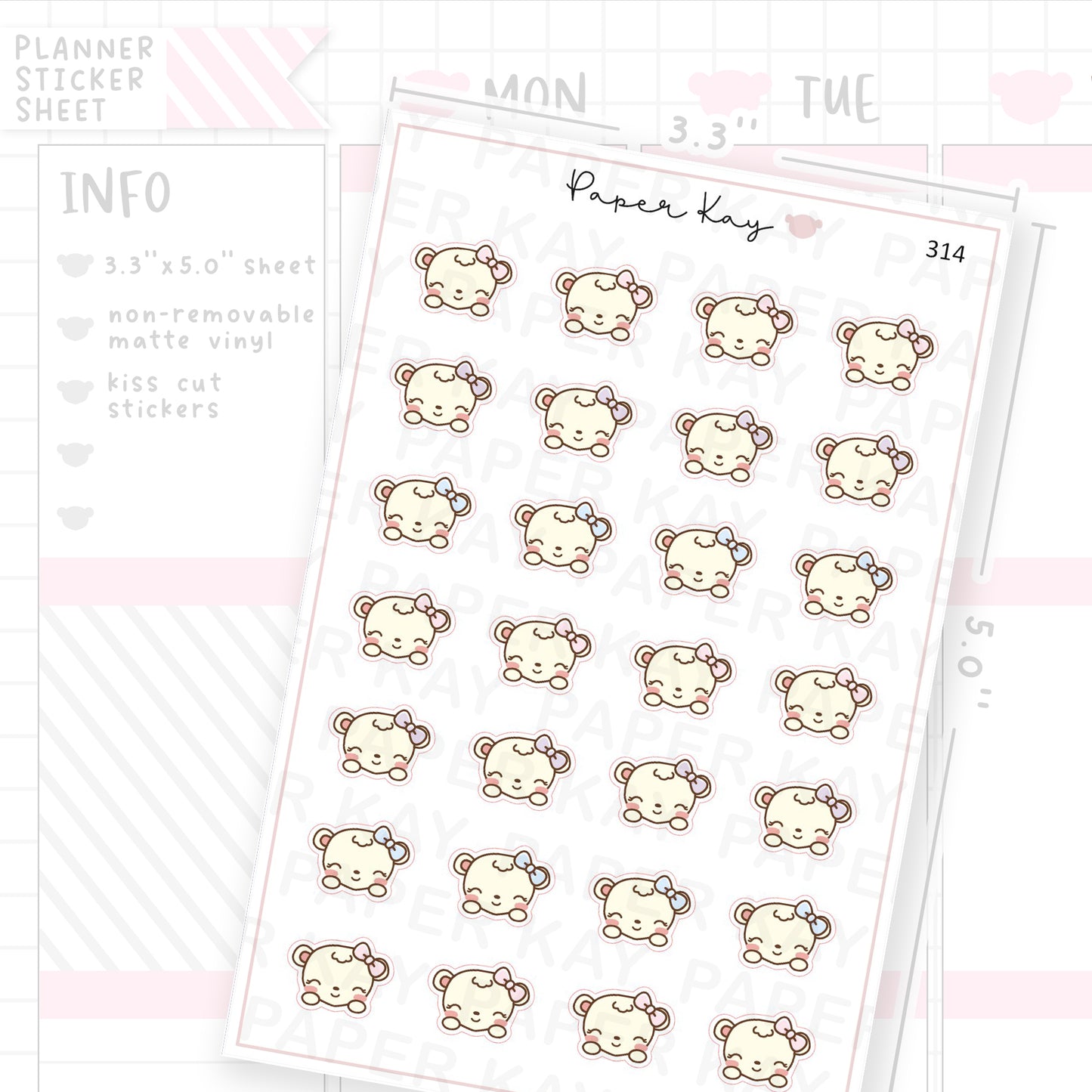 Dot the Bear Peek-a-Boo Sticker Sheet