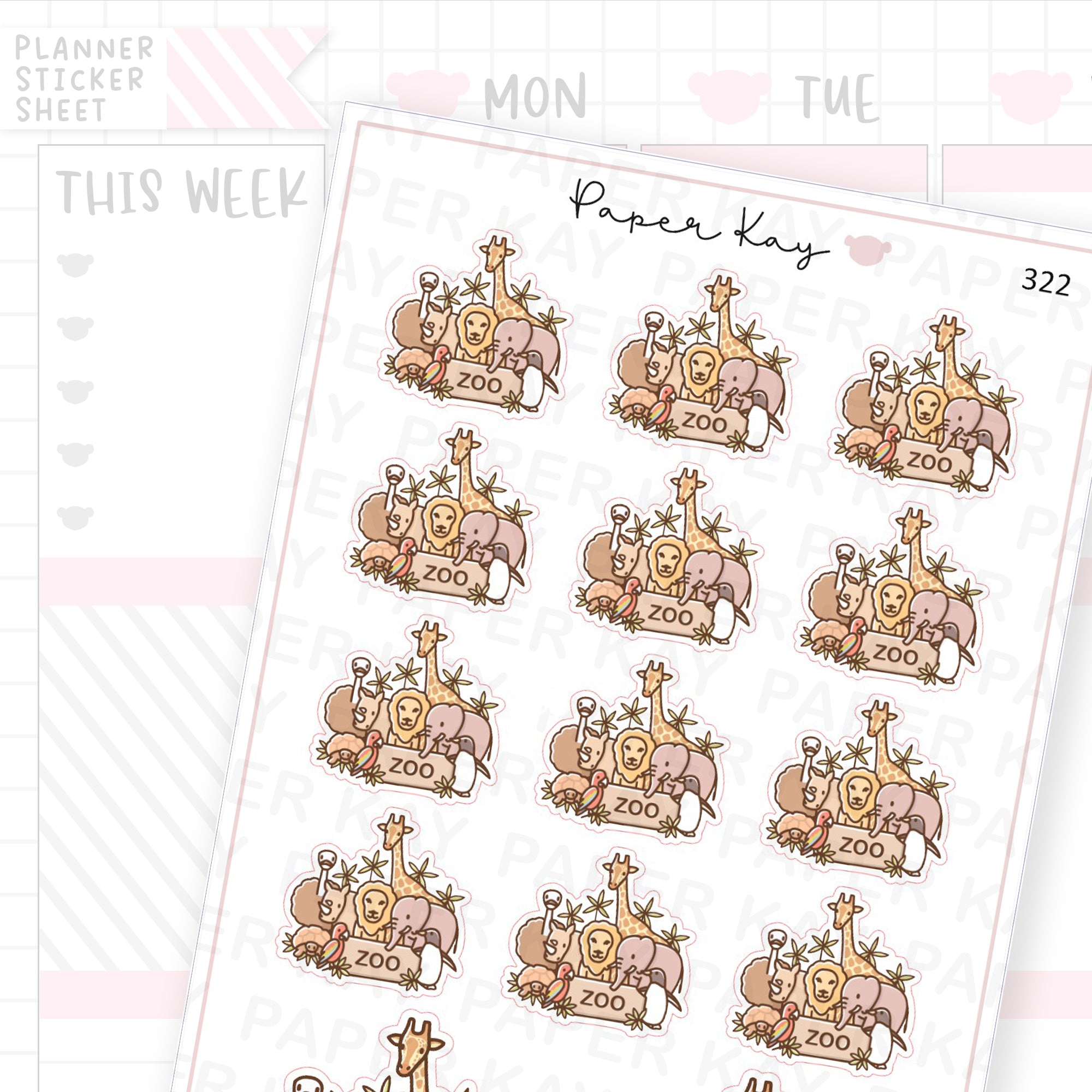 Zoo Sticker Sheet