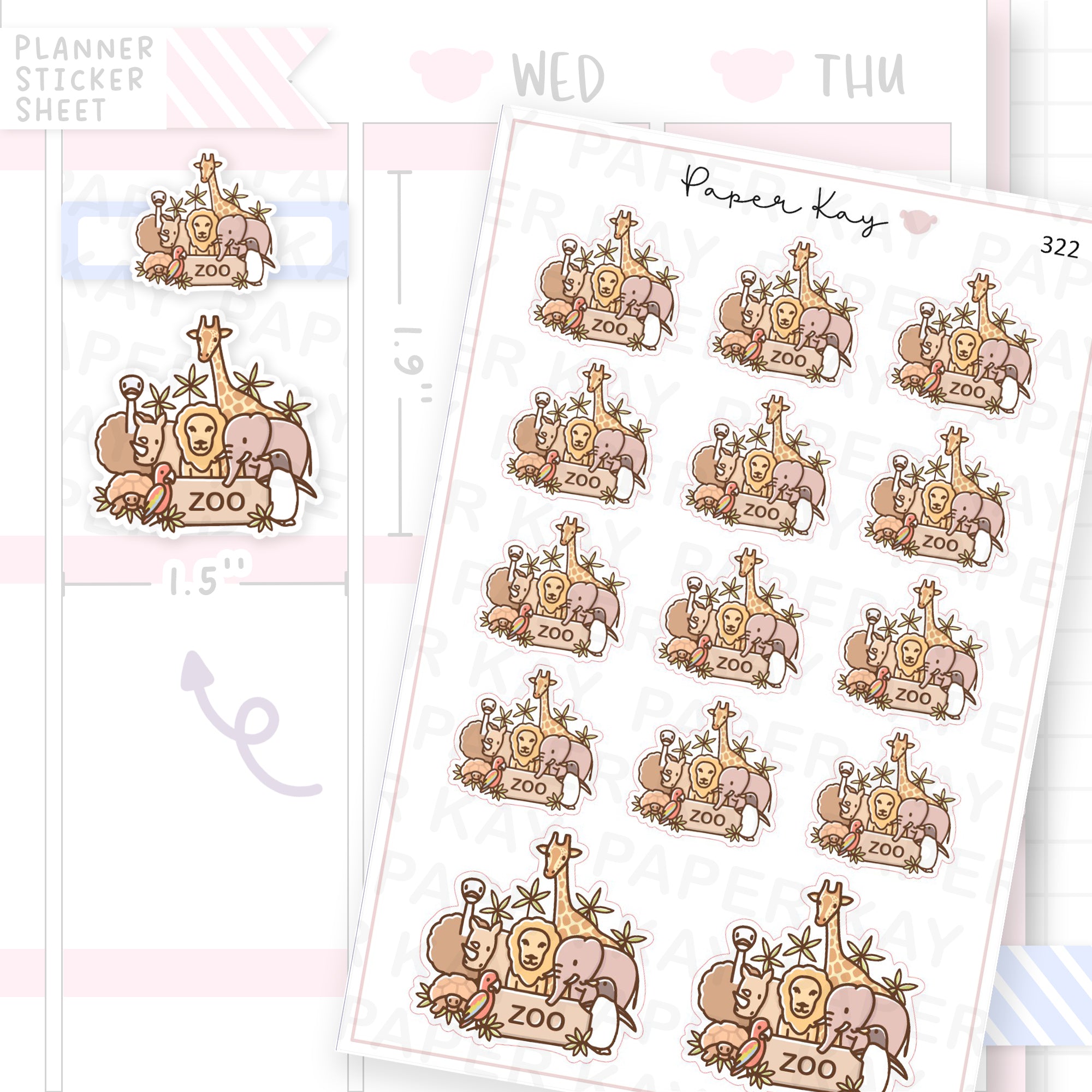 Zoo Sticker Sheet