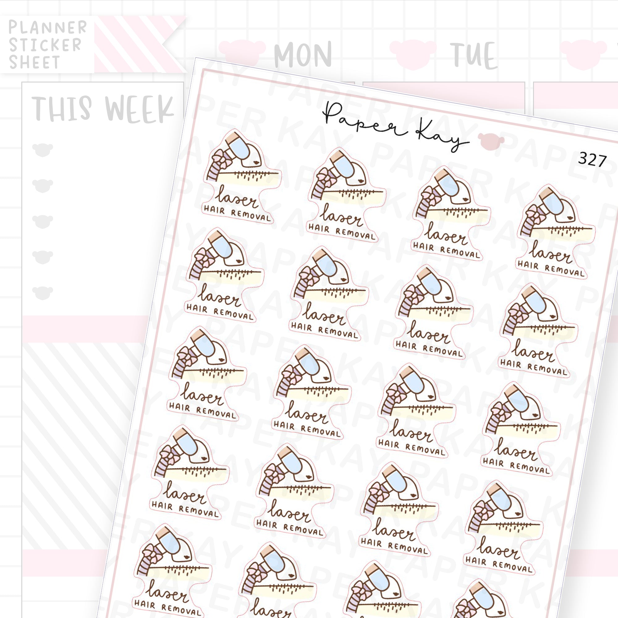 Laser Hair Removal Sticker Sheet