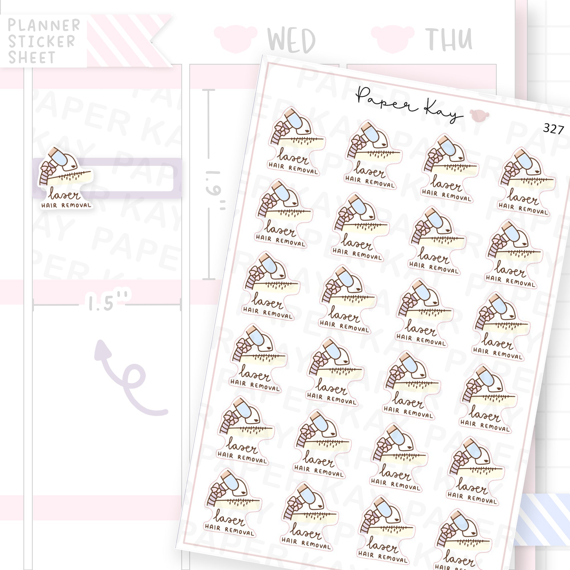Laser Hair Removal Sticker Sheet