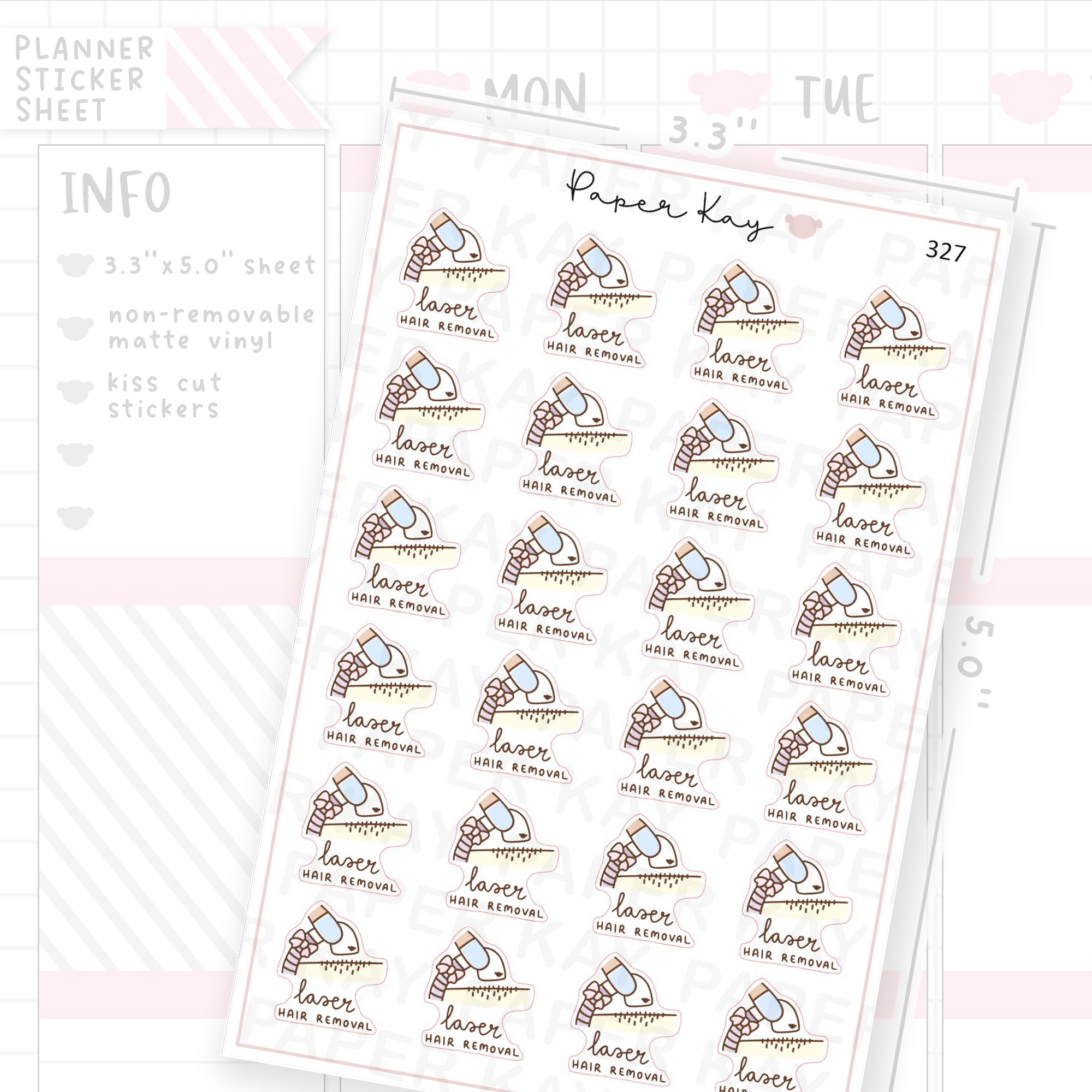 Laser Hair Removal Sticker Sheet
