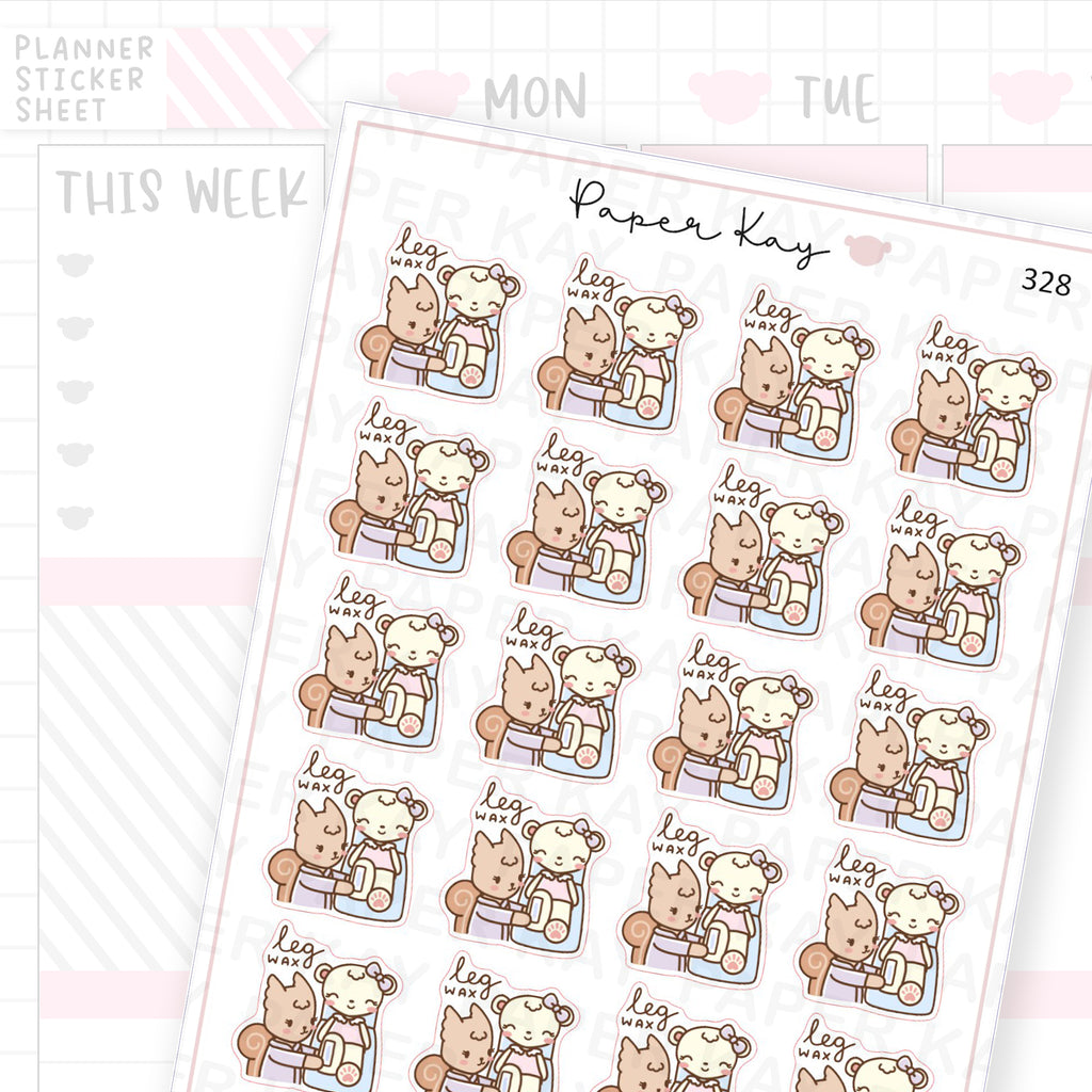 Leg Waxing Sticker Sheet