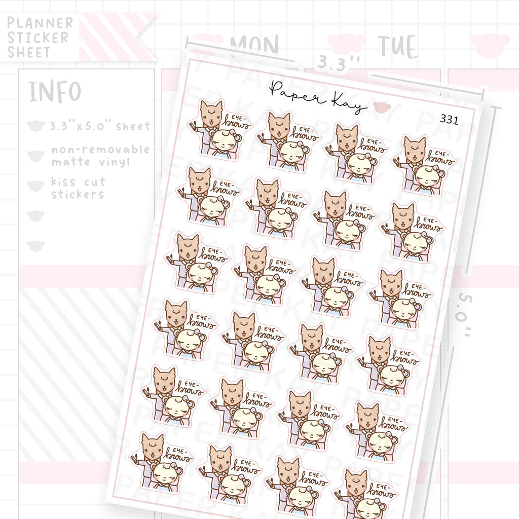 Eyebrow Appointment Sticker Sheet