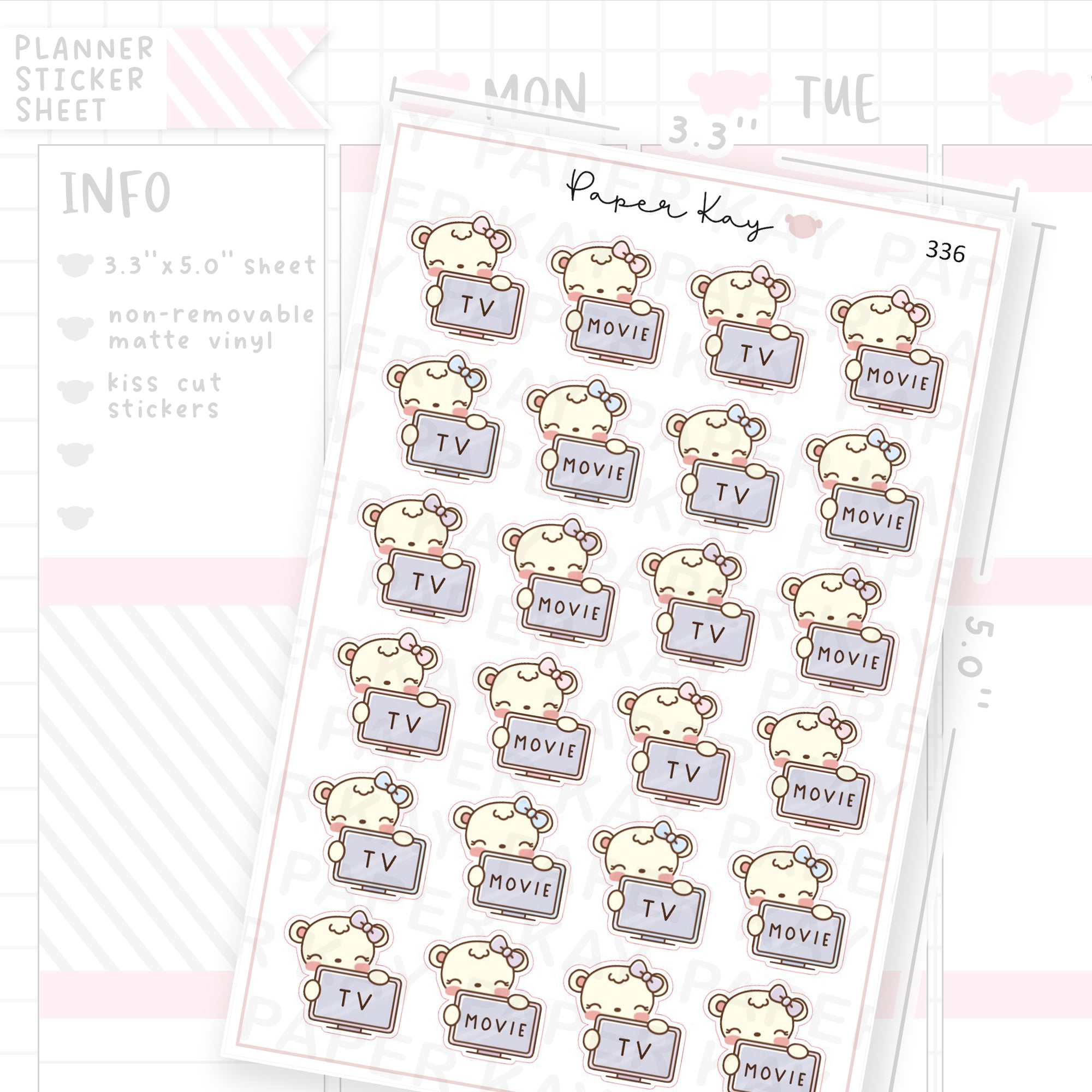 TV and Movie Sticker Sheet