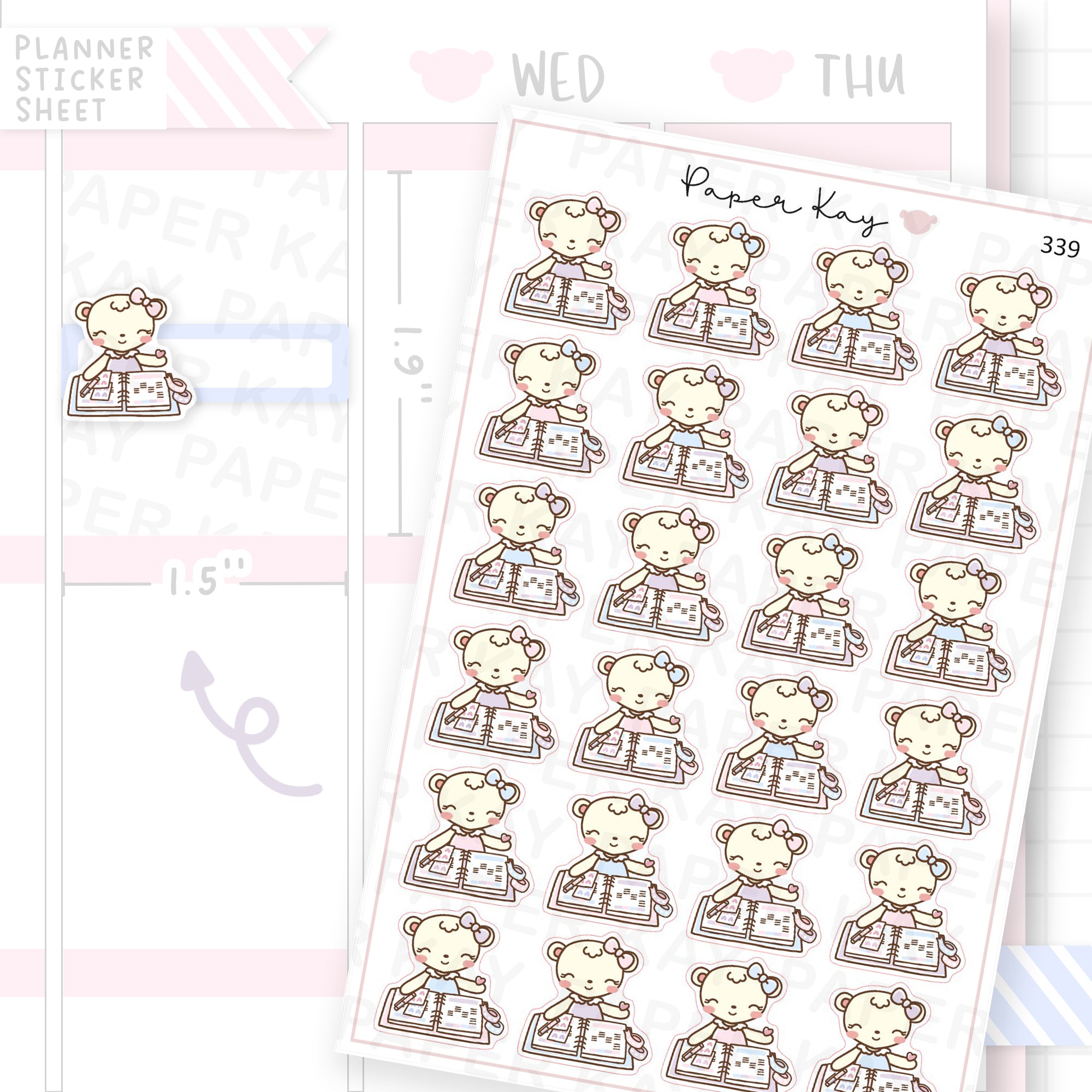 Dot the Bear Planning Sticker Sheet