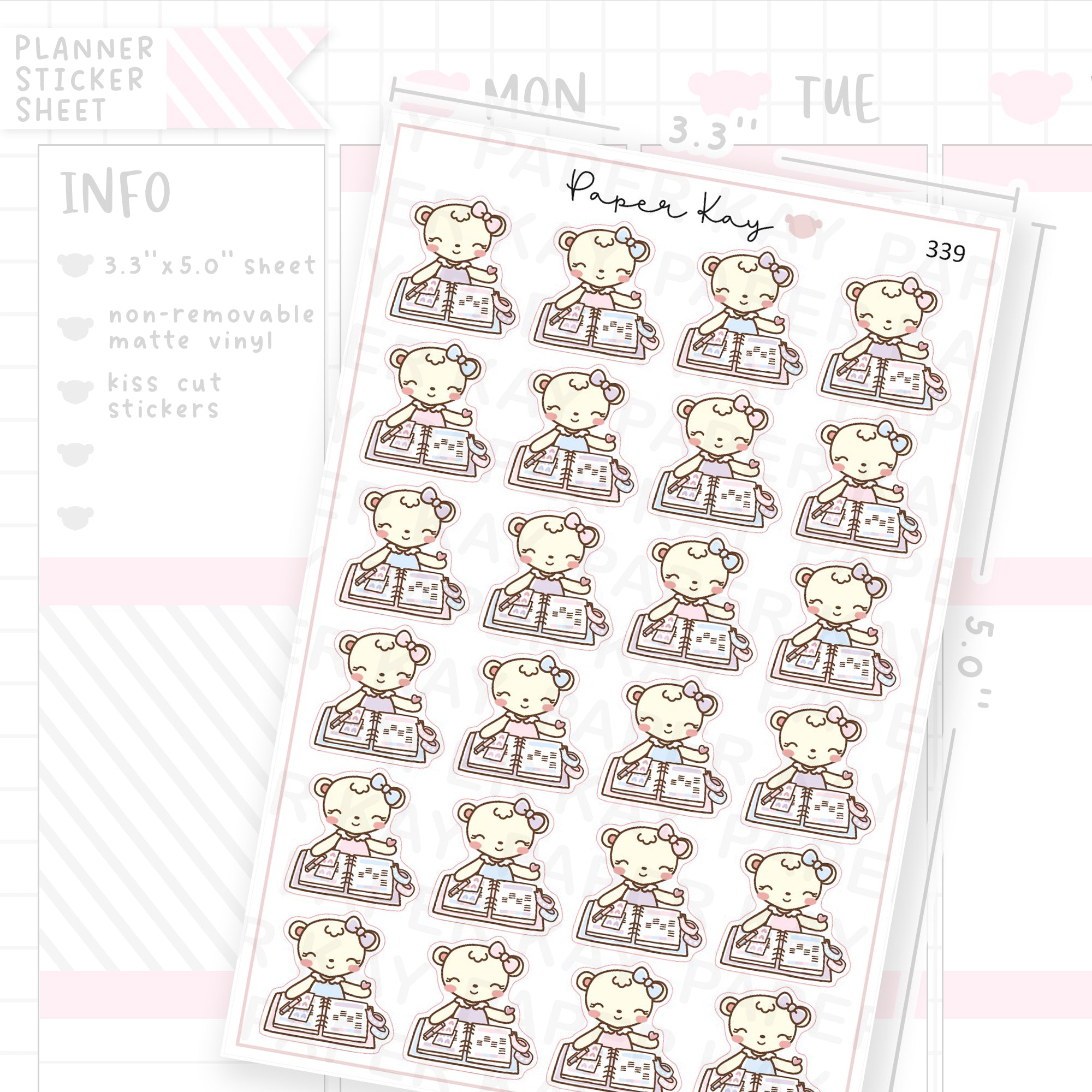 Dot the Bear Planning Sticker Sheet