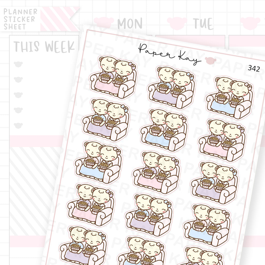 Couples Home Movie Sticker Sheet