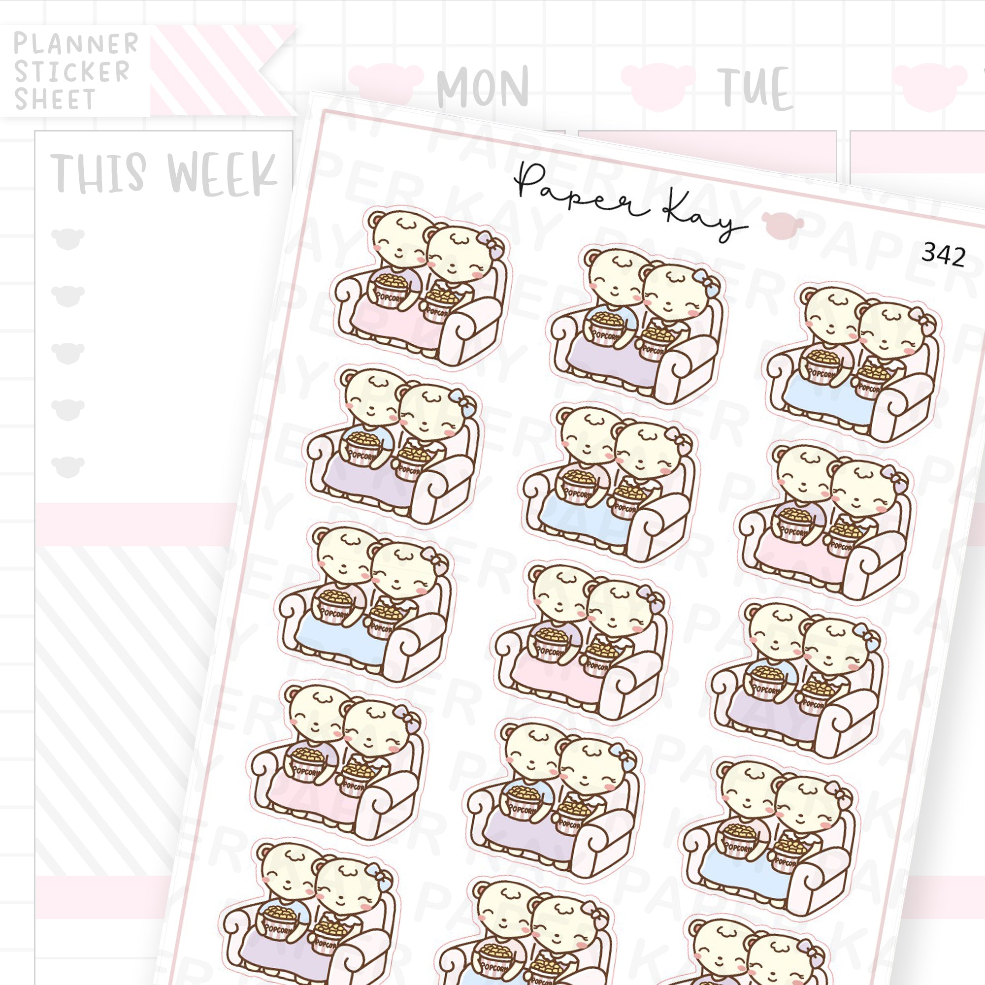Couples Home Movie Sticker Sheet