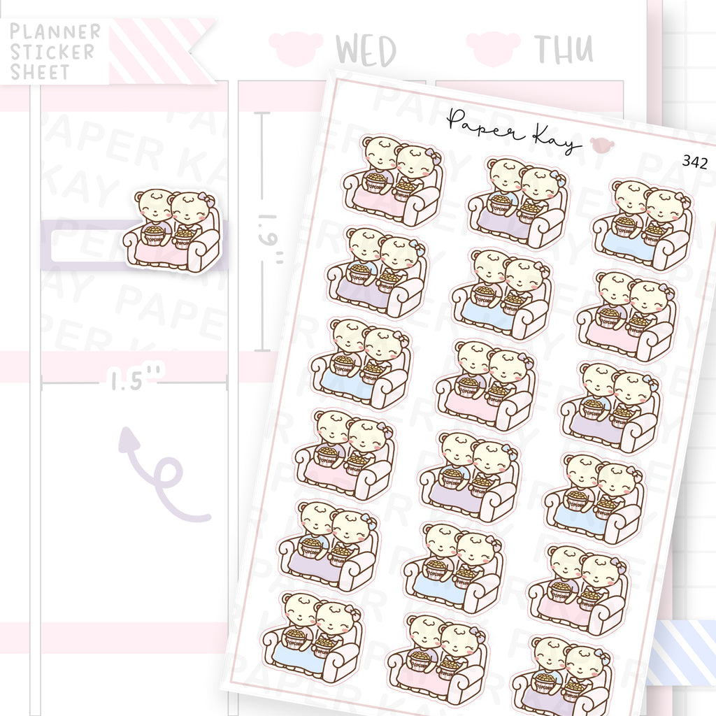 Couples Home Movie Sticker Sheet