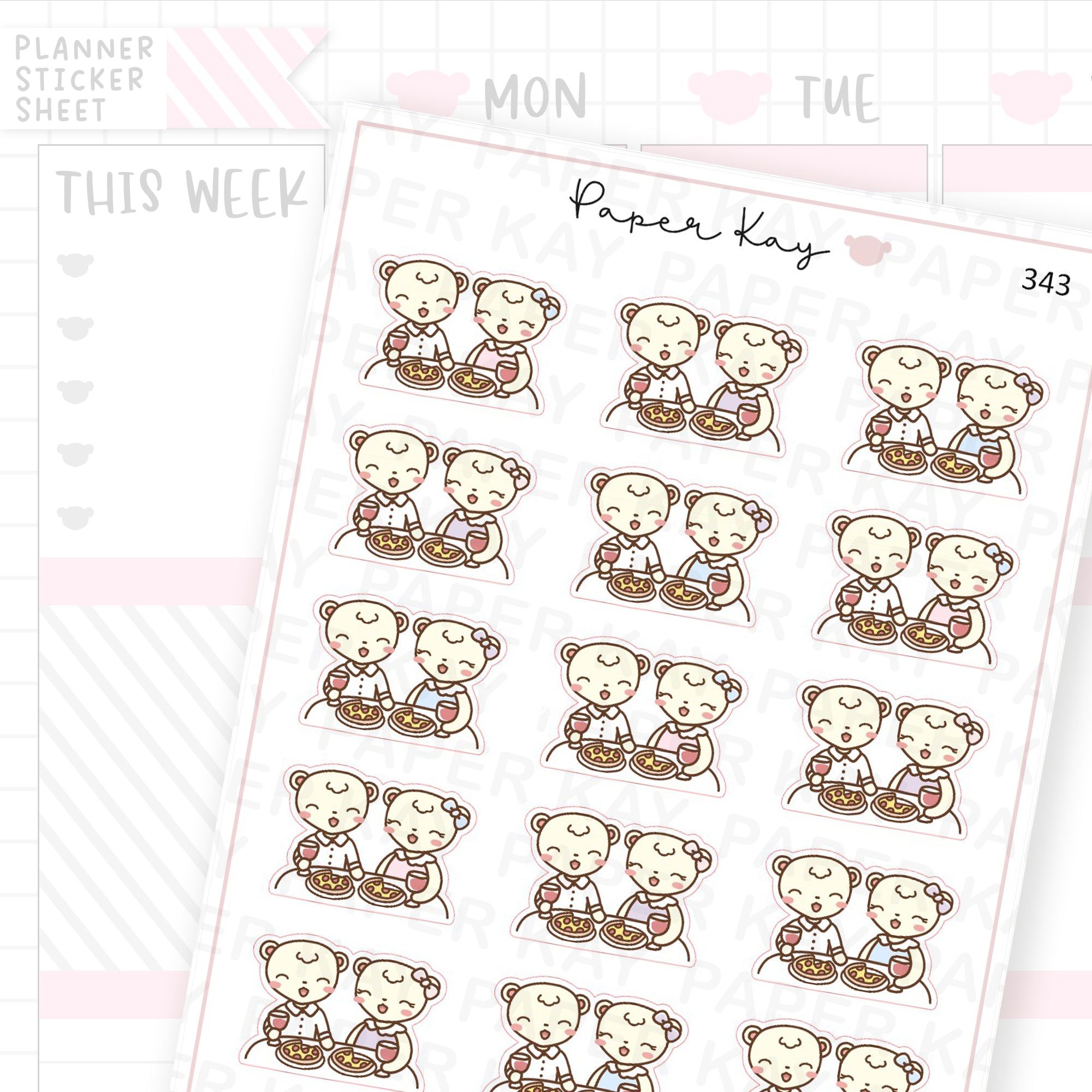 Couples Dinner Sticker Sheet