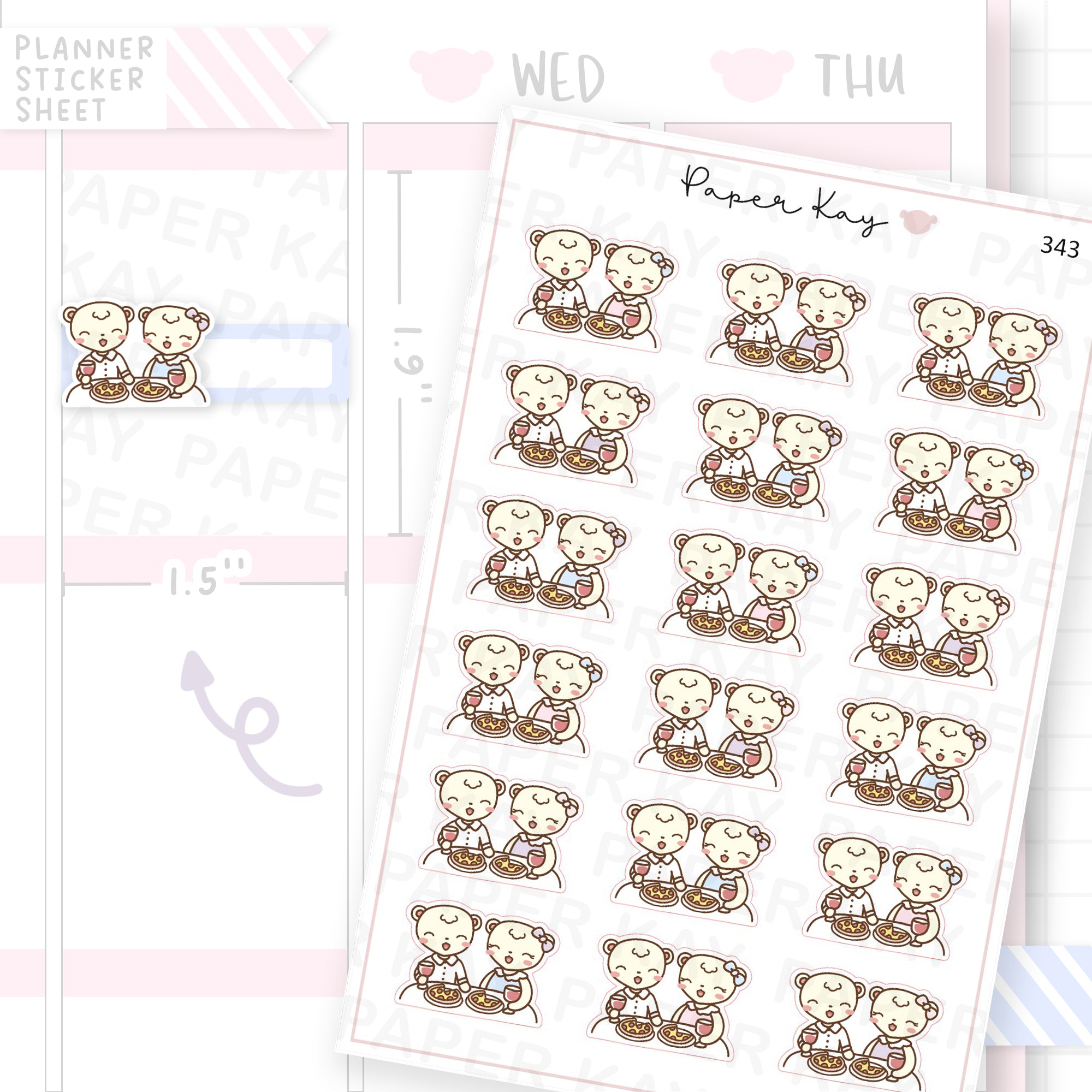 Couples Dinner Sticker Sheet