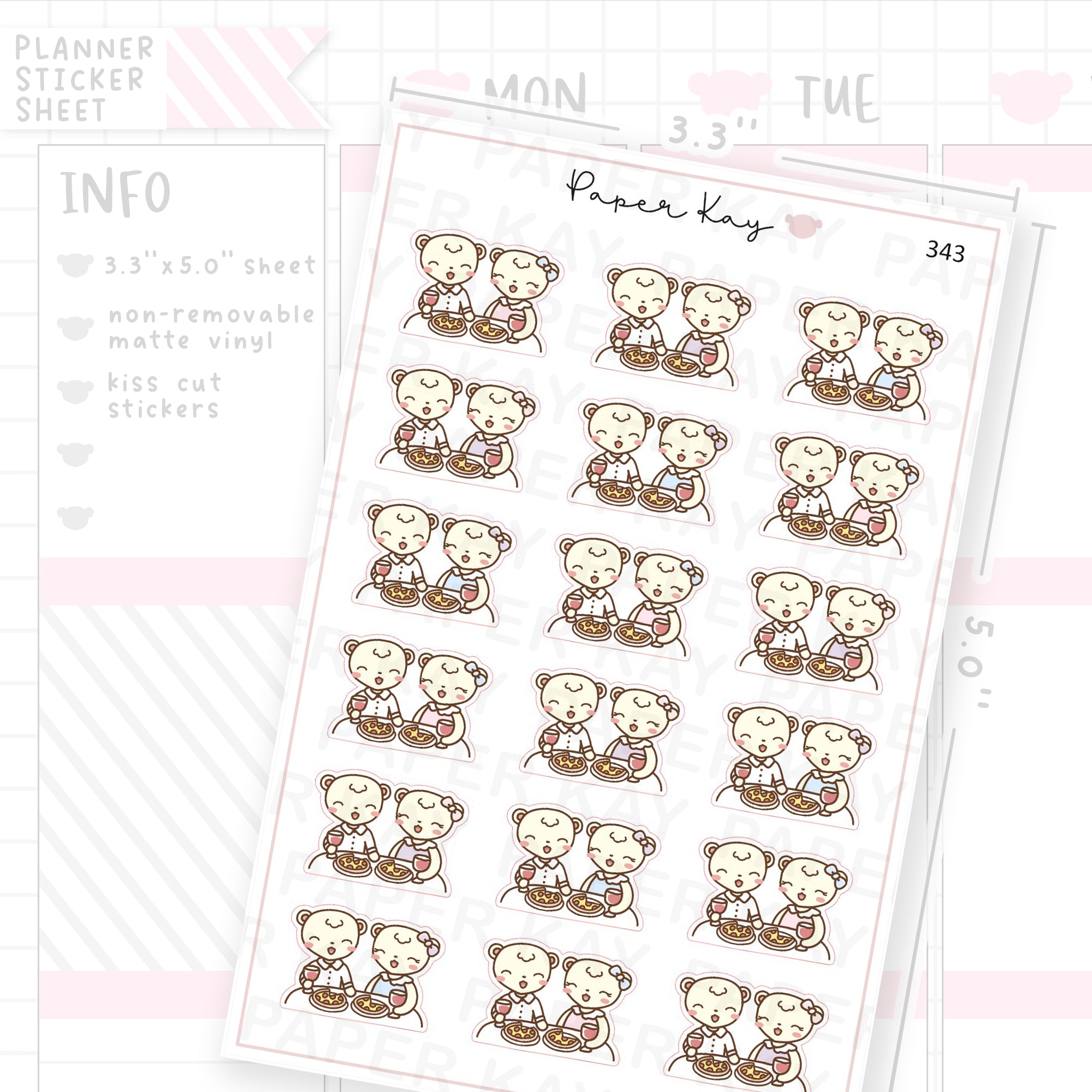 Couples Dinner Sticker Sheet