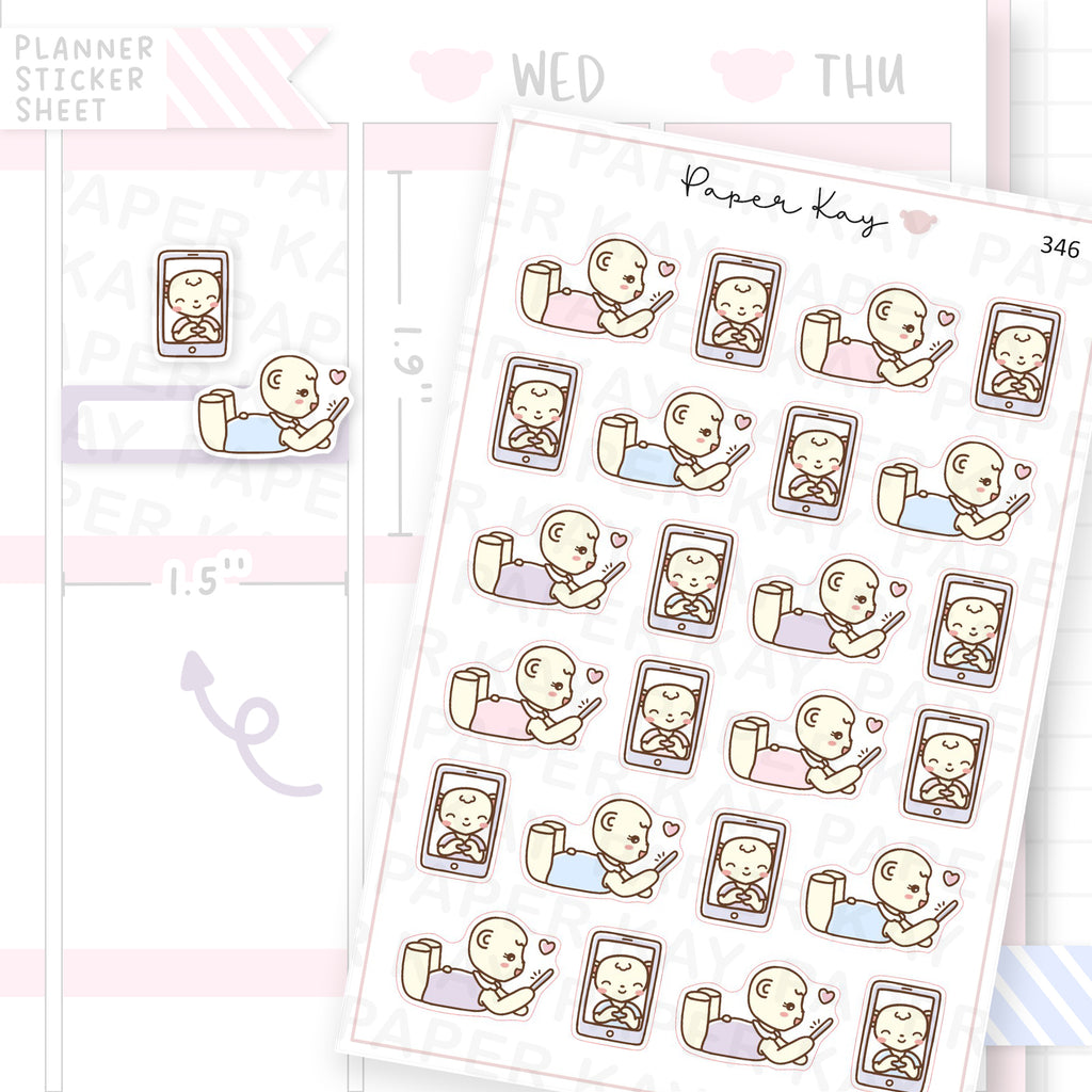 Couple Video Chatting Sticker Sheet