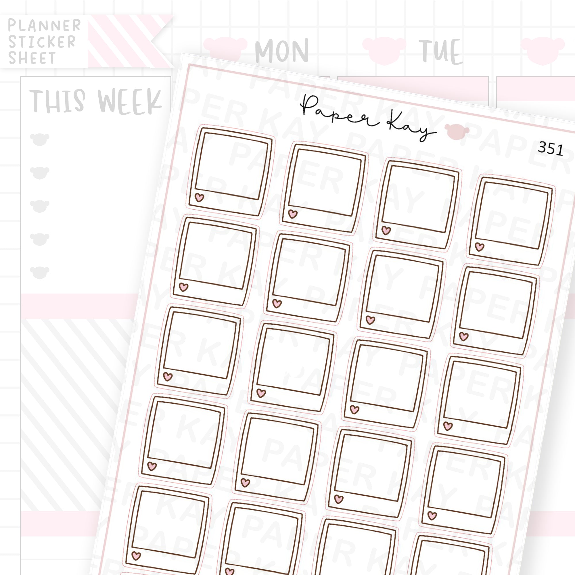 Blank Polaroid Sticker Sheet